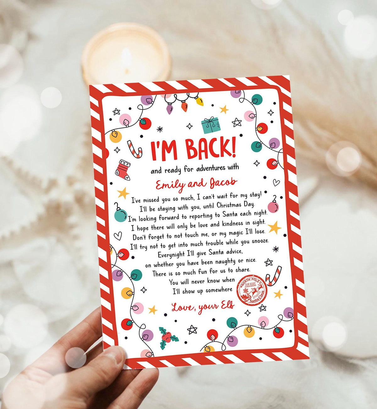 Editable Elf Arrival Letter Return Letter Christmas Elf I&#39;m Back Elf Welcome Christmas Elf Letter From Your Elf Printable Template 0521