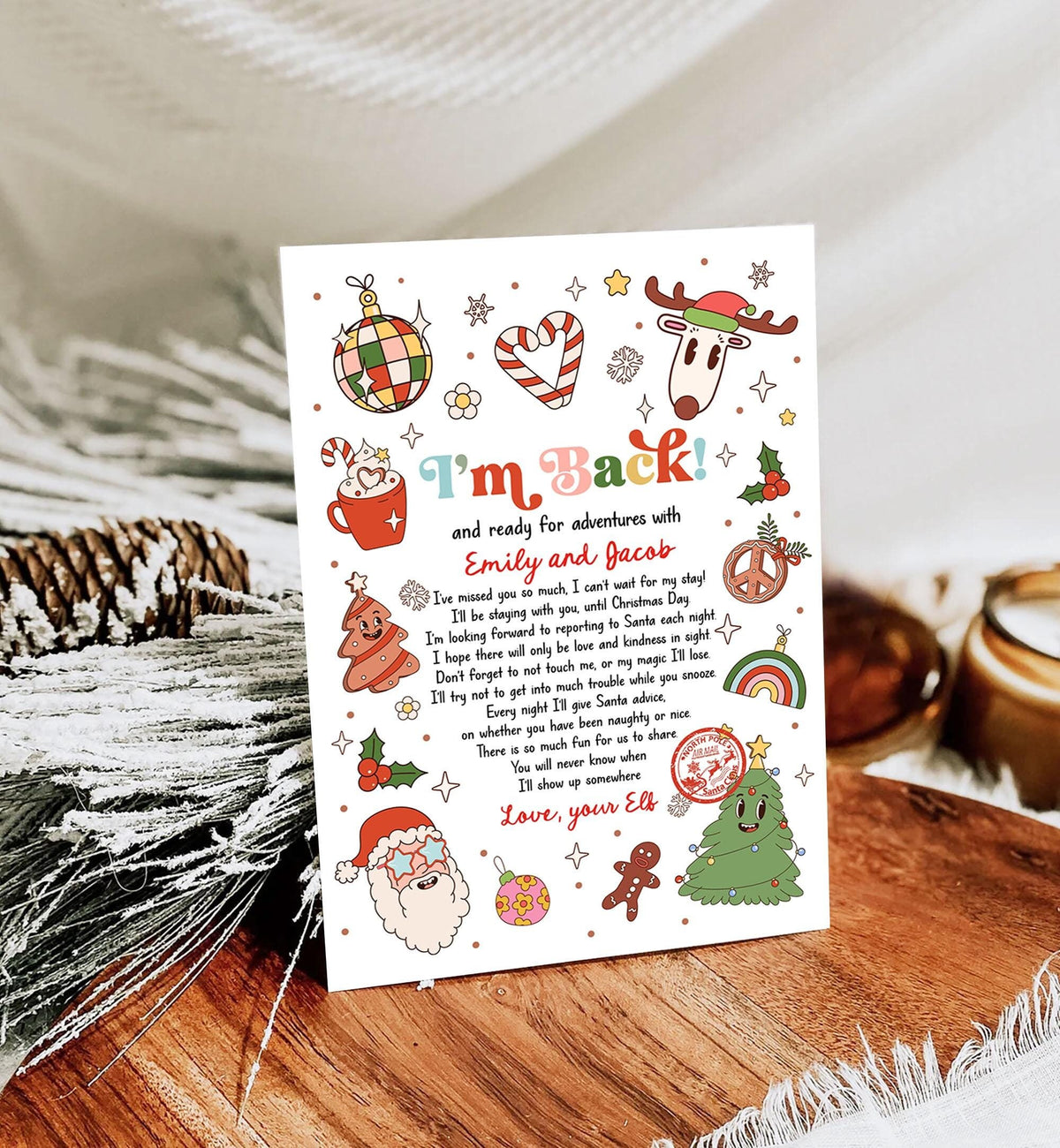 Editable Elf Arrival Letter Return Letter Christmas Elf I&#39;m Back Elf Welcome Christmas Elf Letter From Your Elf Printable Template 0522