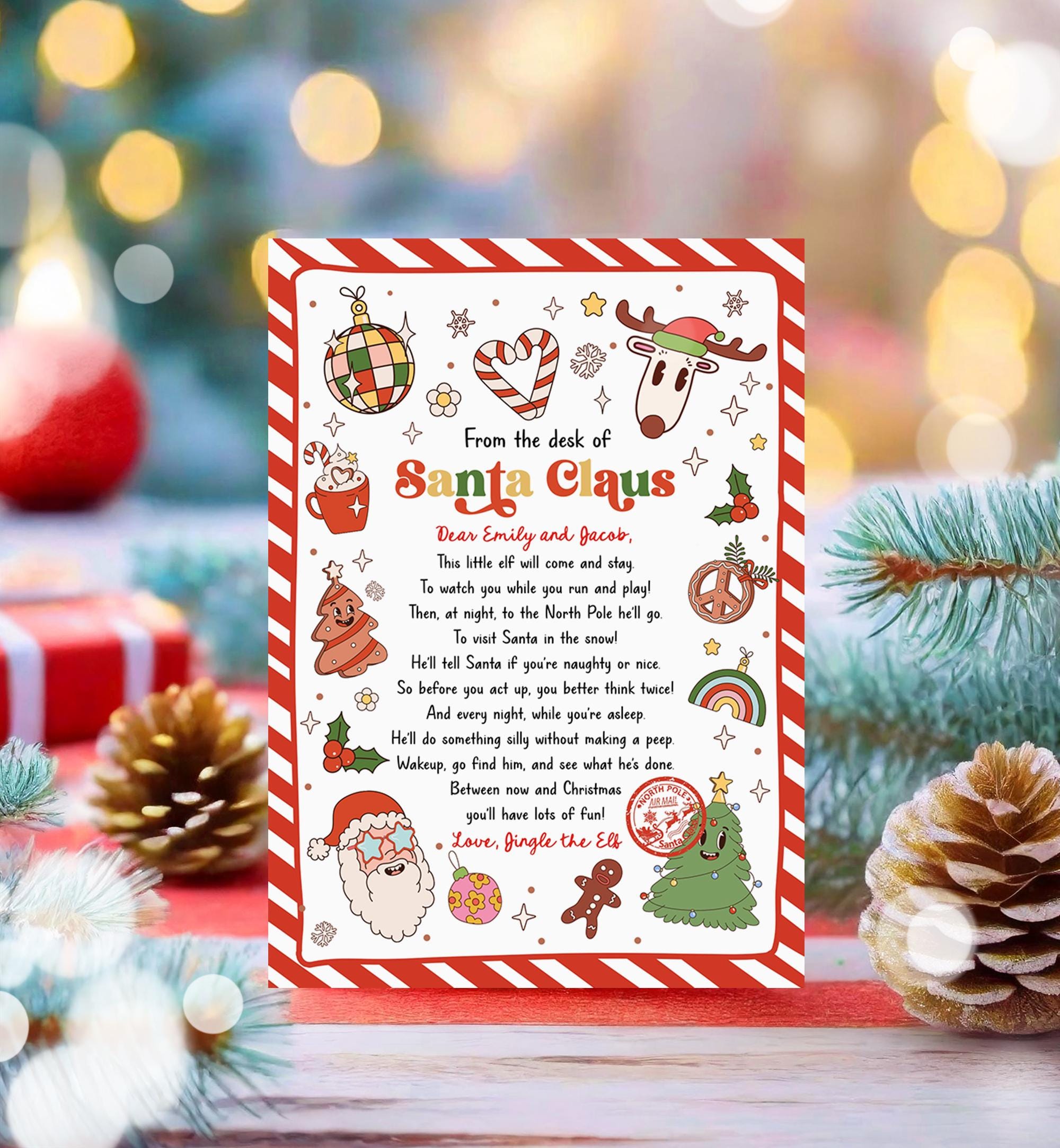 Editable From the Desk of Santa Claus First Time Elf Arrival Letter Return Letter Christmas Elf I'm Back Digital Template Printable 0522