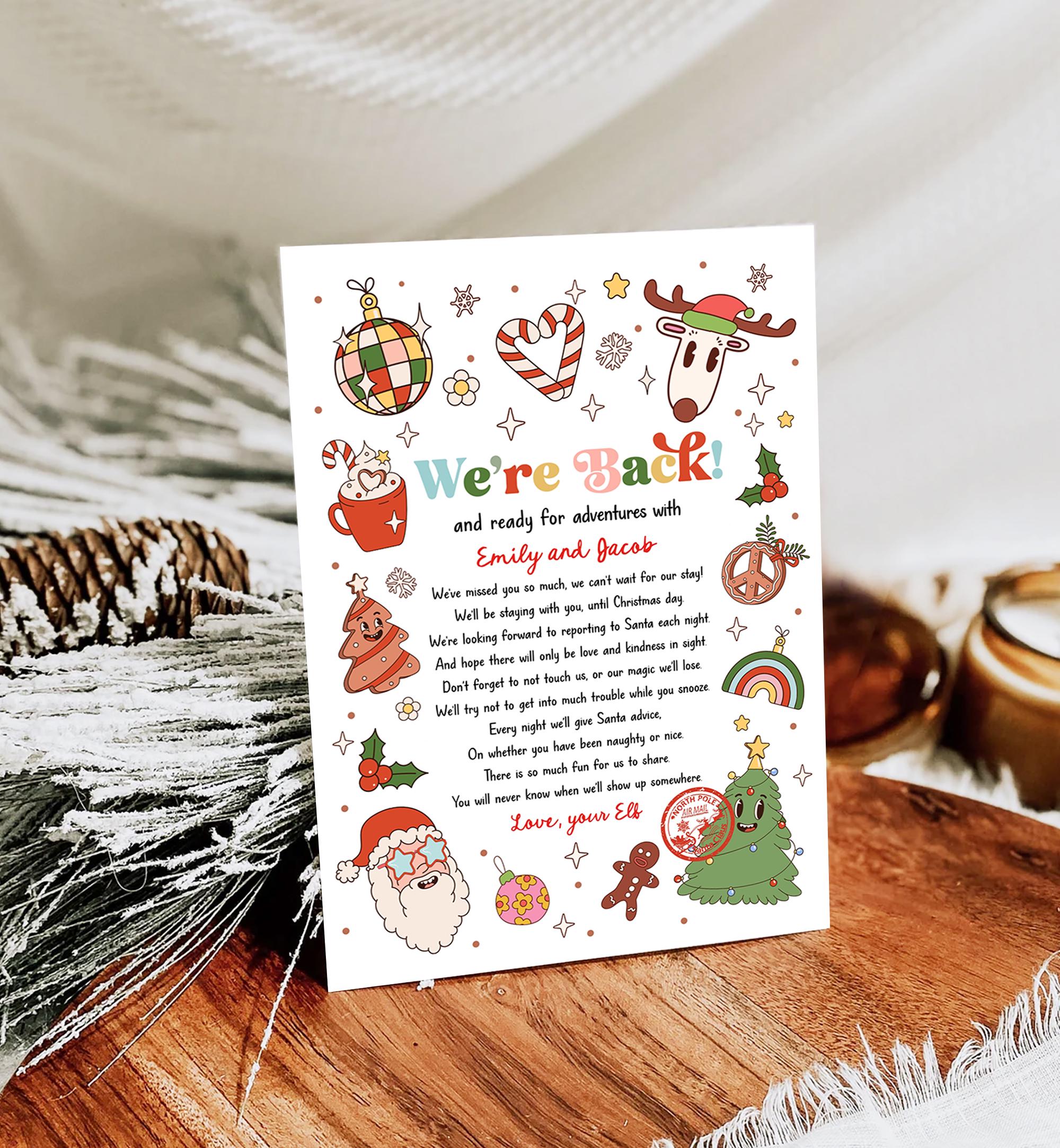 Editable Elf Arrival Letter Return Letter Christmas Elf We're Back Elf Welcome Hello from Elves Boy Girl Digital Template Printable 0522