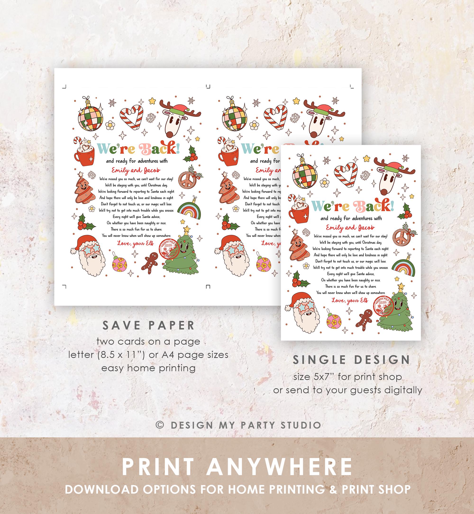 Editable Elf Arrival Letter Return Letter Christmas Elf We're Back Elf Welcome Hello from Elves Boy Girl Digital Template Printable 0522