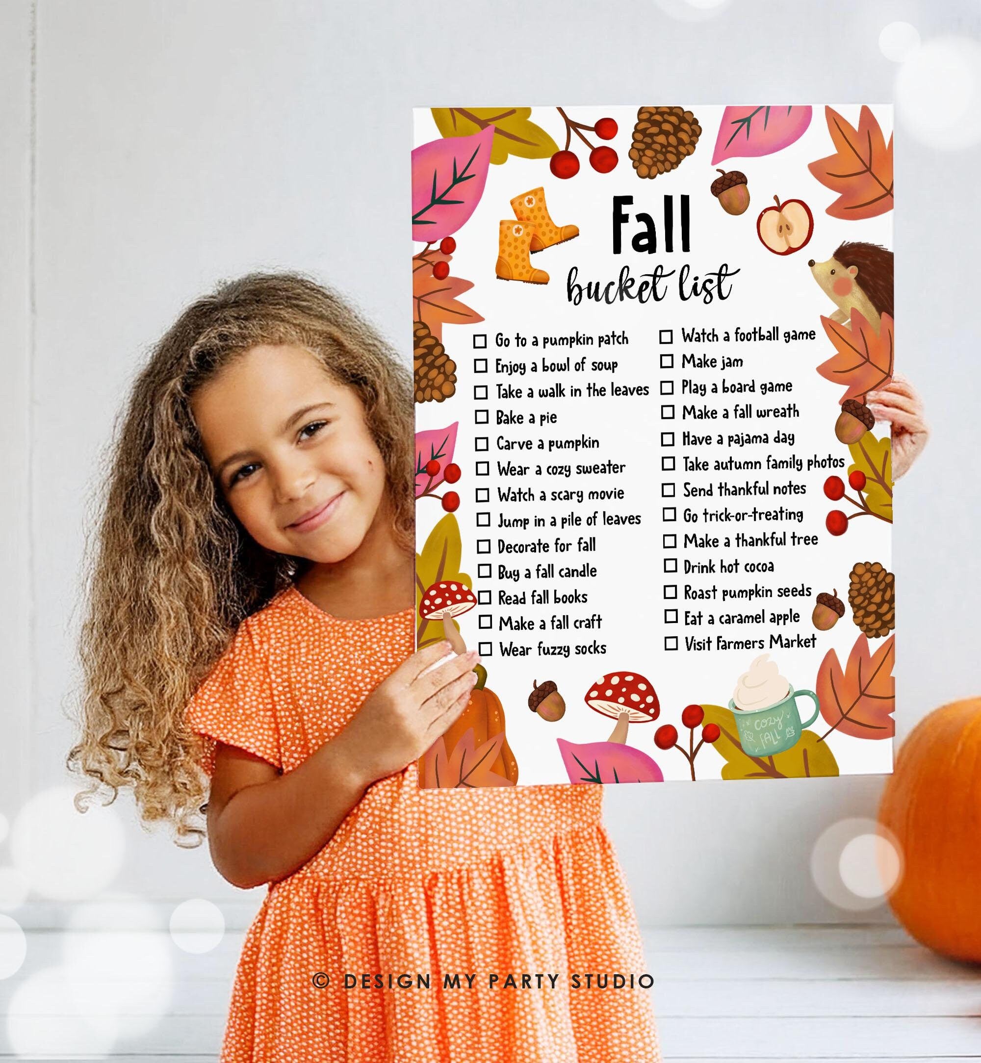 Fall Bucket List Fun Fall to-do List Kids Adults Fall Activities Fun Things to do In Fall Classroom Instant Download Printable Digital 0516