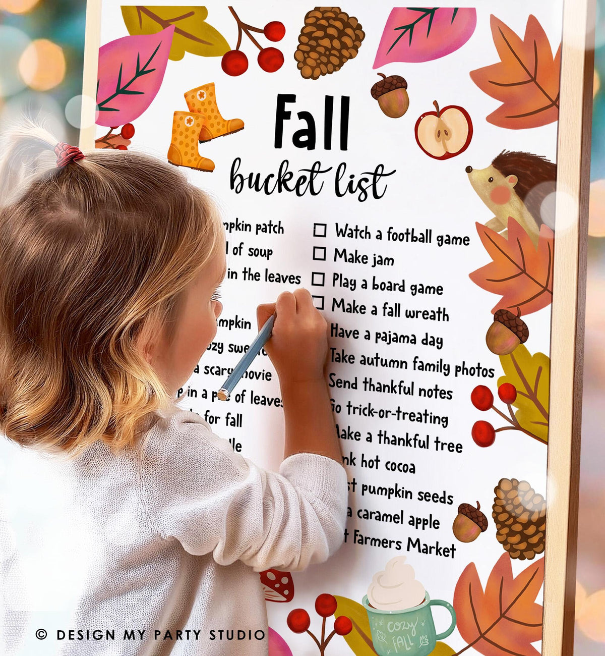 Fall Bucket List Fun Fall to-do List Kids Adults Fall Activities Fun Things to do In Fall Classroom Instant Download Printable Digital 0516