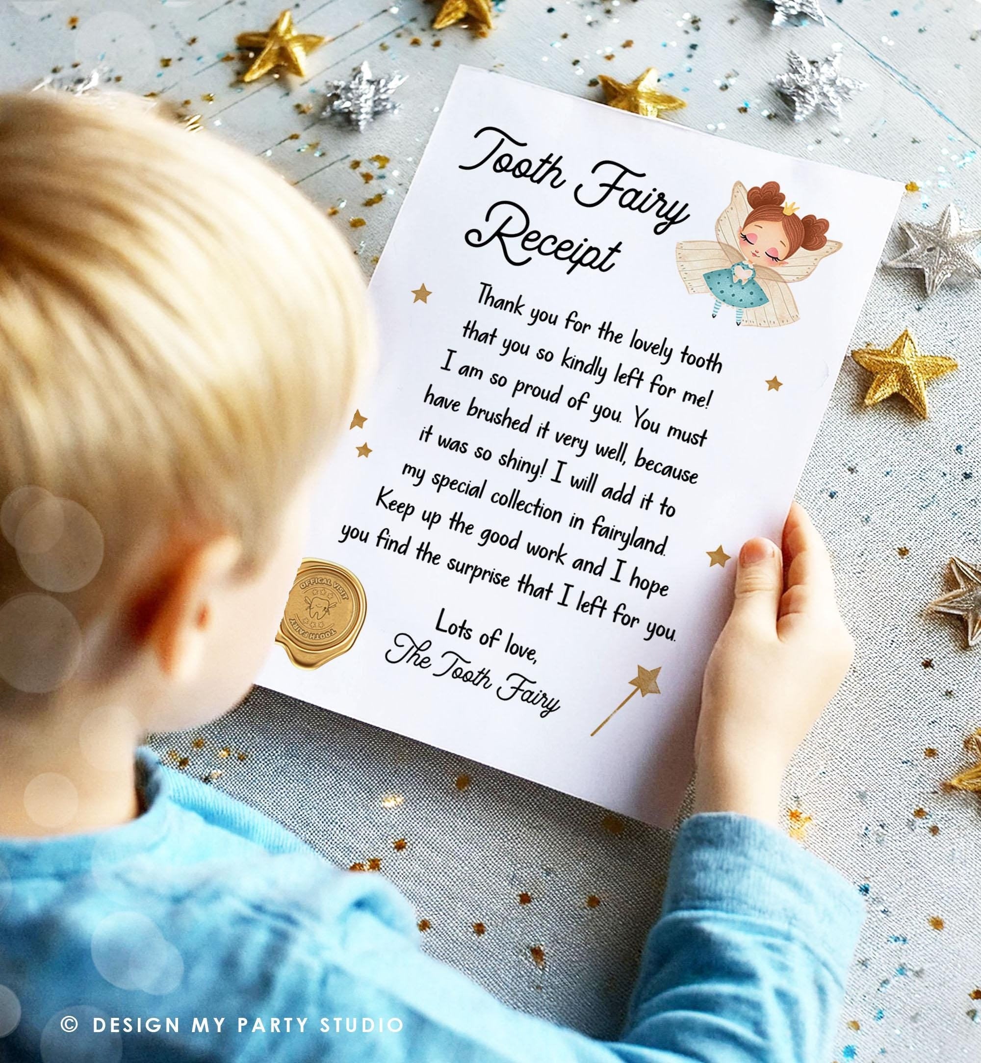 Tooth Fairy letter First Tooth Fairy Certificate Tooth Fairy Note Lost Tooth Fairy Receipt Boy Girl Printable Digital Instant Download 0526