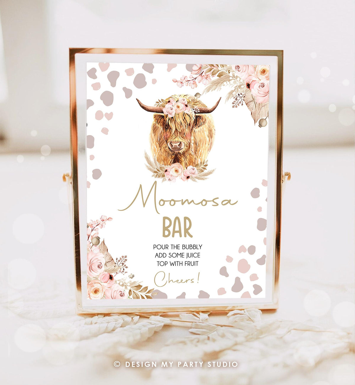 Moomosa Bar Sign Farm Birthday Party Sign Boho Holy Cow Highland Table Sign Decor Barnyard Girl Pampas Drink Sign Download Printable 0453