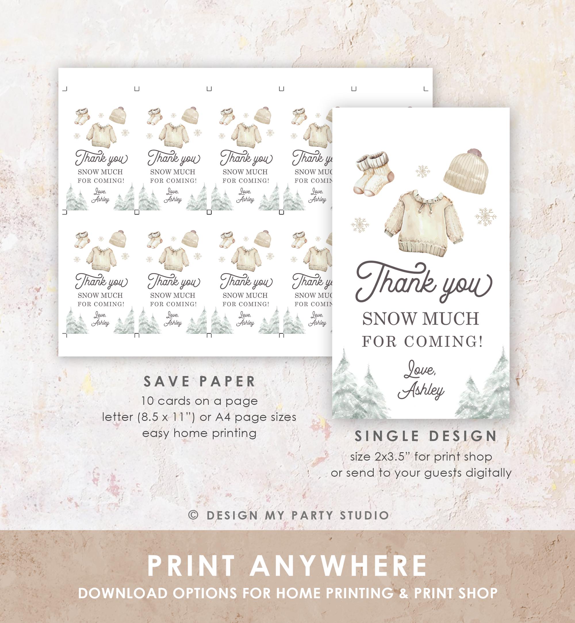 Editable Winter Baby Clothes Baby Shower Favor Tag Baby It's Cold Outside Christmas Watercolor Digital Download Template Printable 0491