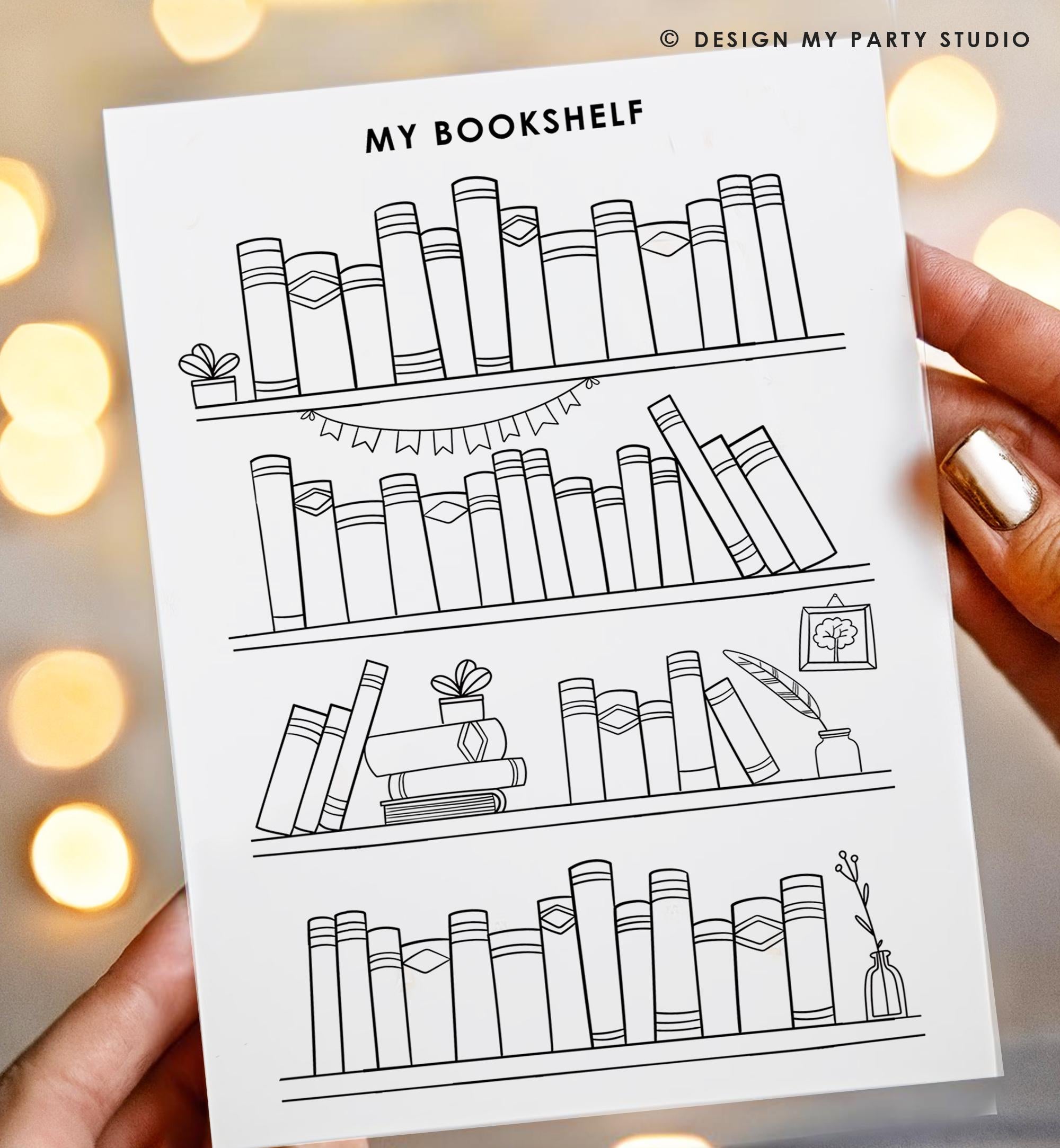 Bookshelf Book Tracker Journal Page Book Journal Reading Log Habit Tracker Planner Page Book Log Instant Download Printable Digital 0520