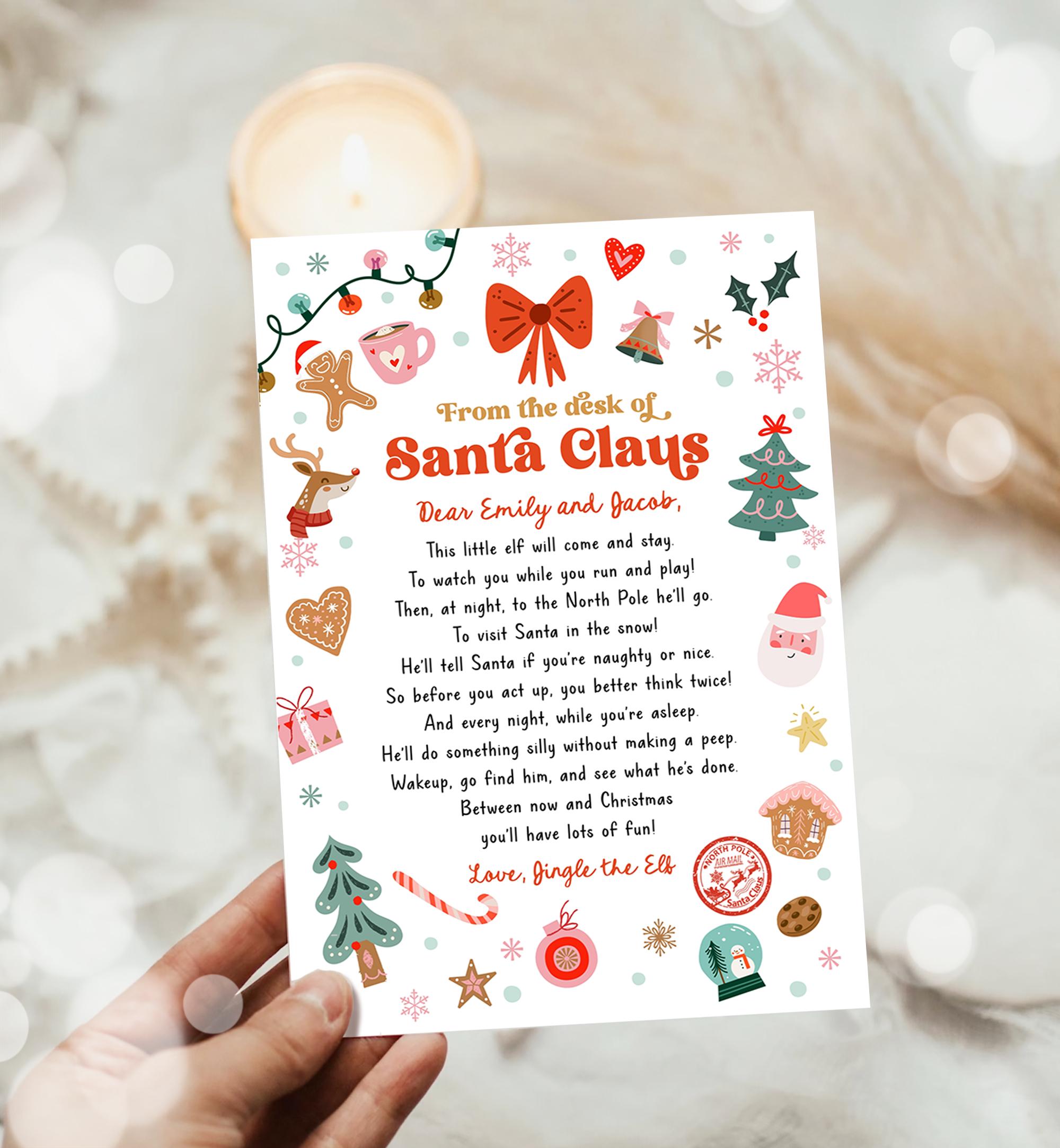 Editable From the Desk of Santa Claus First Time Elf Arrival Letter Return Letter Christmas Elf I'm Back Digital Template Printable 0529