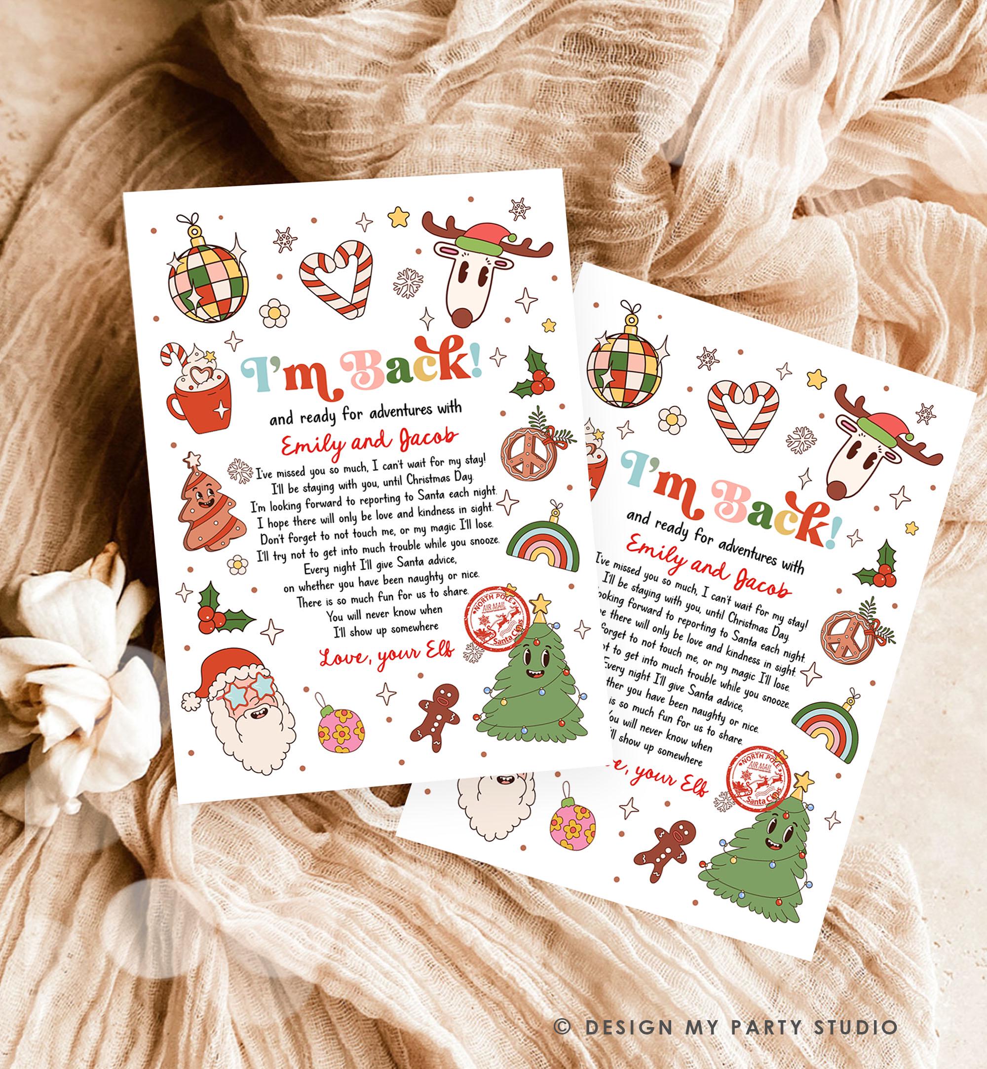 Editable Elf Arrival Letter Return Letter Christmas Elf I'm Back Elf Welcome Christmas Elf Letter From Your Elf Printable Template 0522