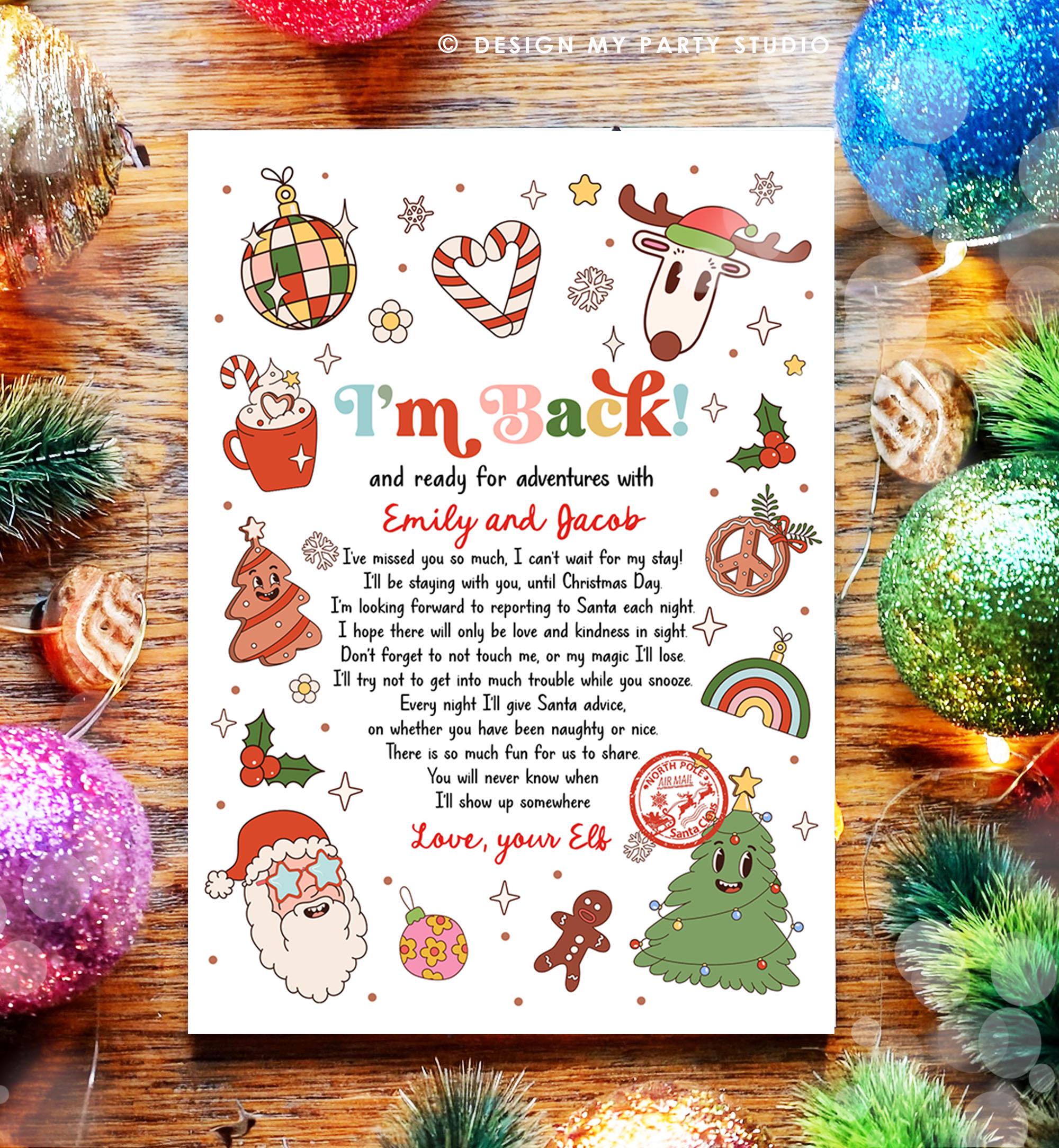 Editable Elf Arrival Letter Return Letter Christmas Elf I'm Back Elf Welcome Christmas Elf Letter From Your Elf Printable Template 0522