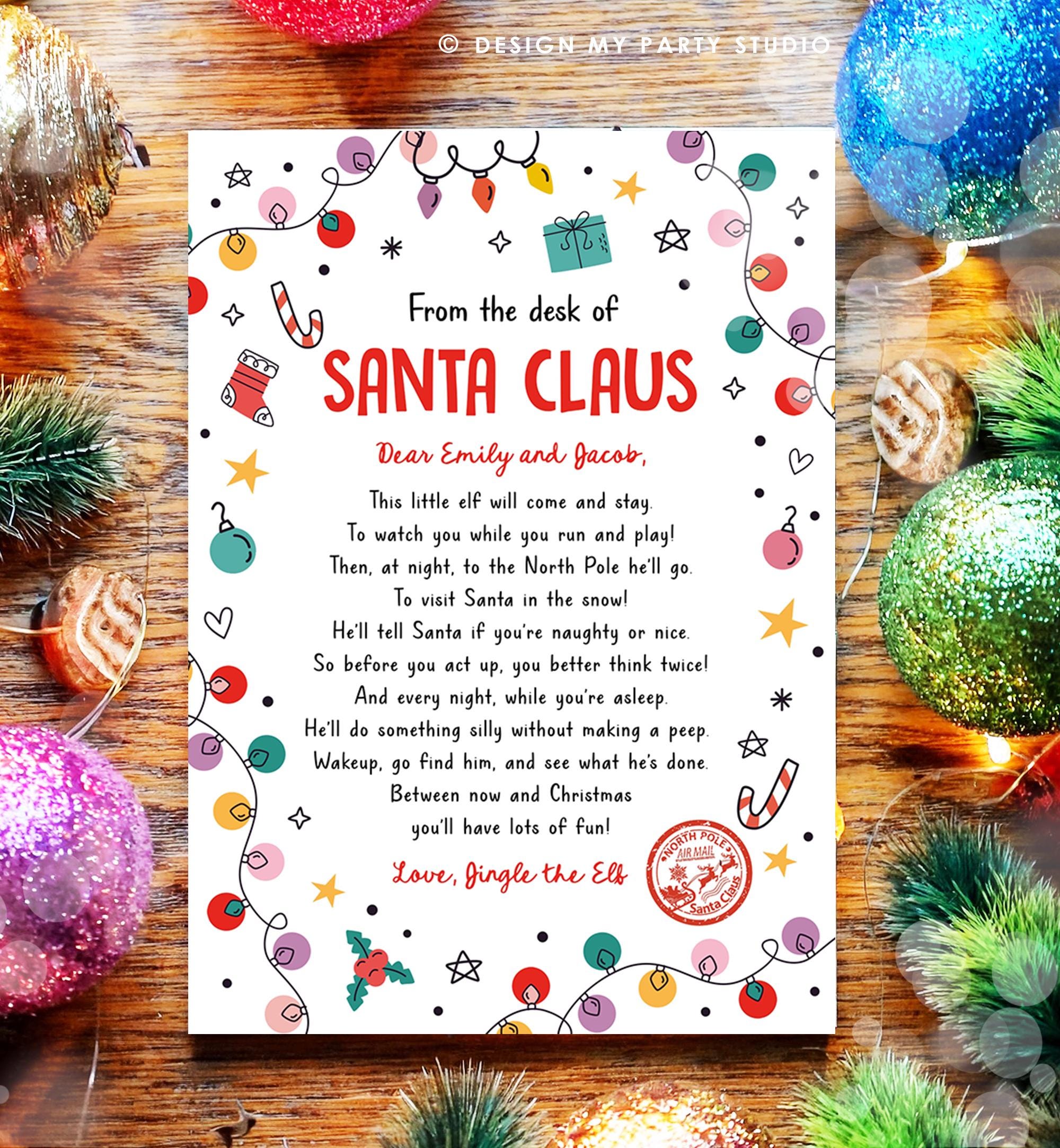 Editable From the Desk of Santa Claus First Time Elf Arrival Letter Return Letter Christmas Elf I'm Back Digital Template Printable 0521