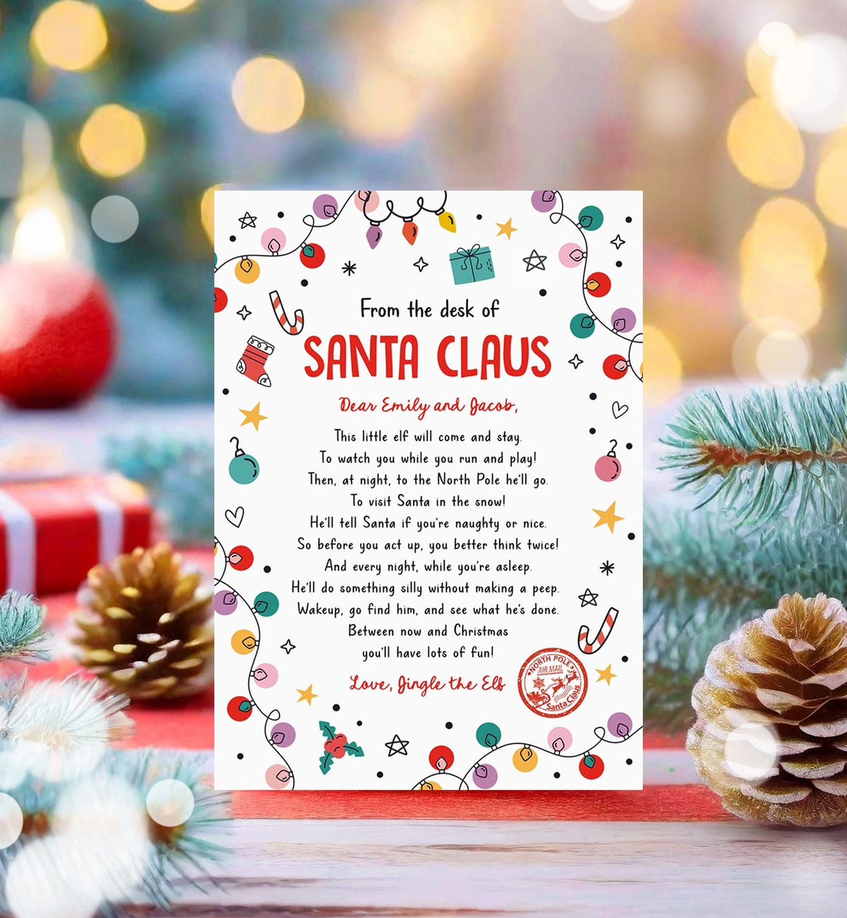 Editable From the Desk of Santa Claus First Time Elf Arrival Letter Return Letter Christmas Elf I&#39;m Back Digital Template Printable 0521