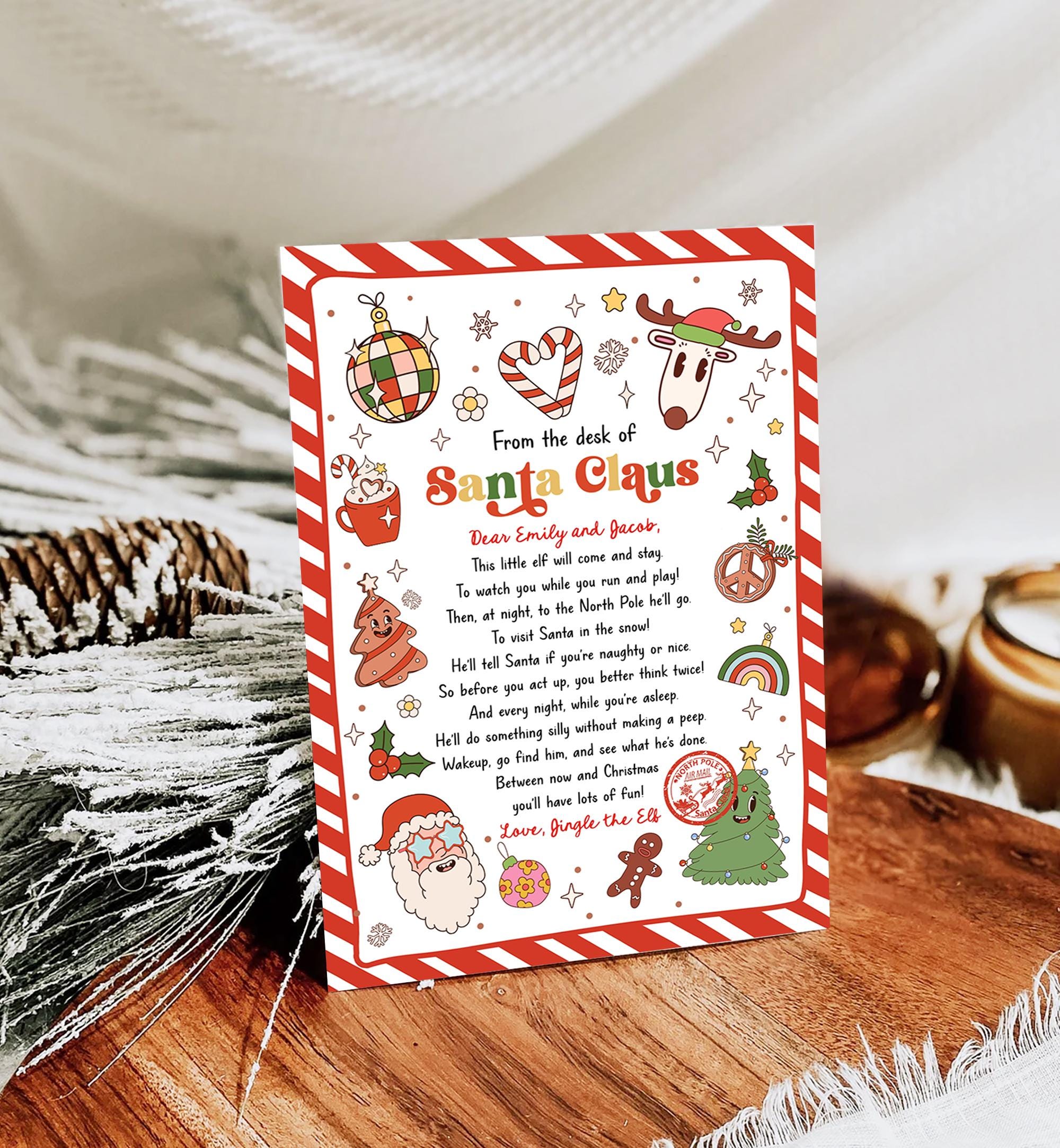 Editable From the Desk of Santa Claus First Time Elf Arrival Letter Return Letter Christmas Elf I'm Back Digital Template Printable 0522