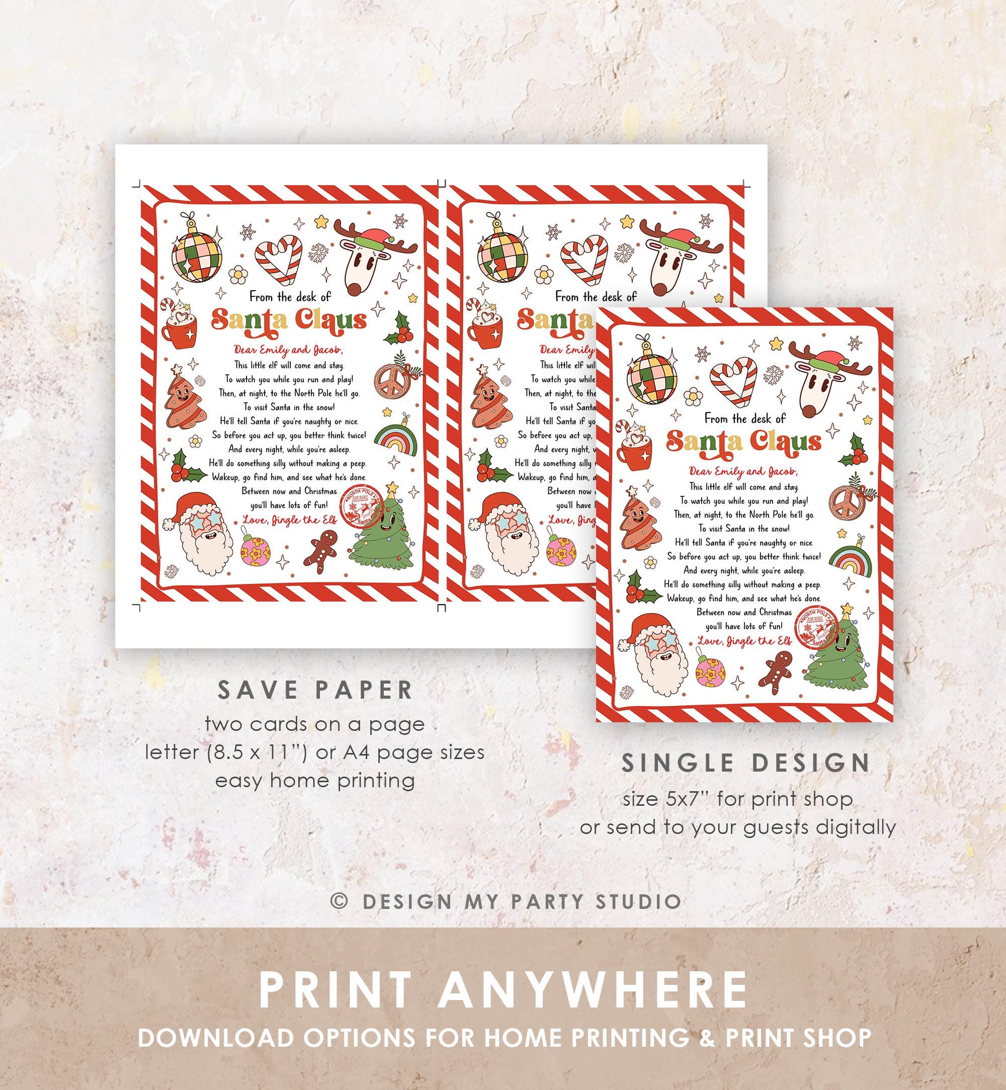 Editable From the Desk of Santa Claus First Time Elf Arrival Letter Return Letter Christmas Elf I'm Back Digital Template Printable 0522