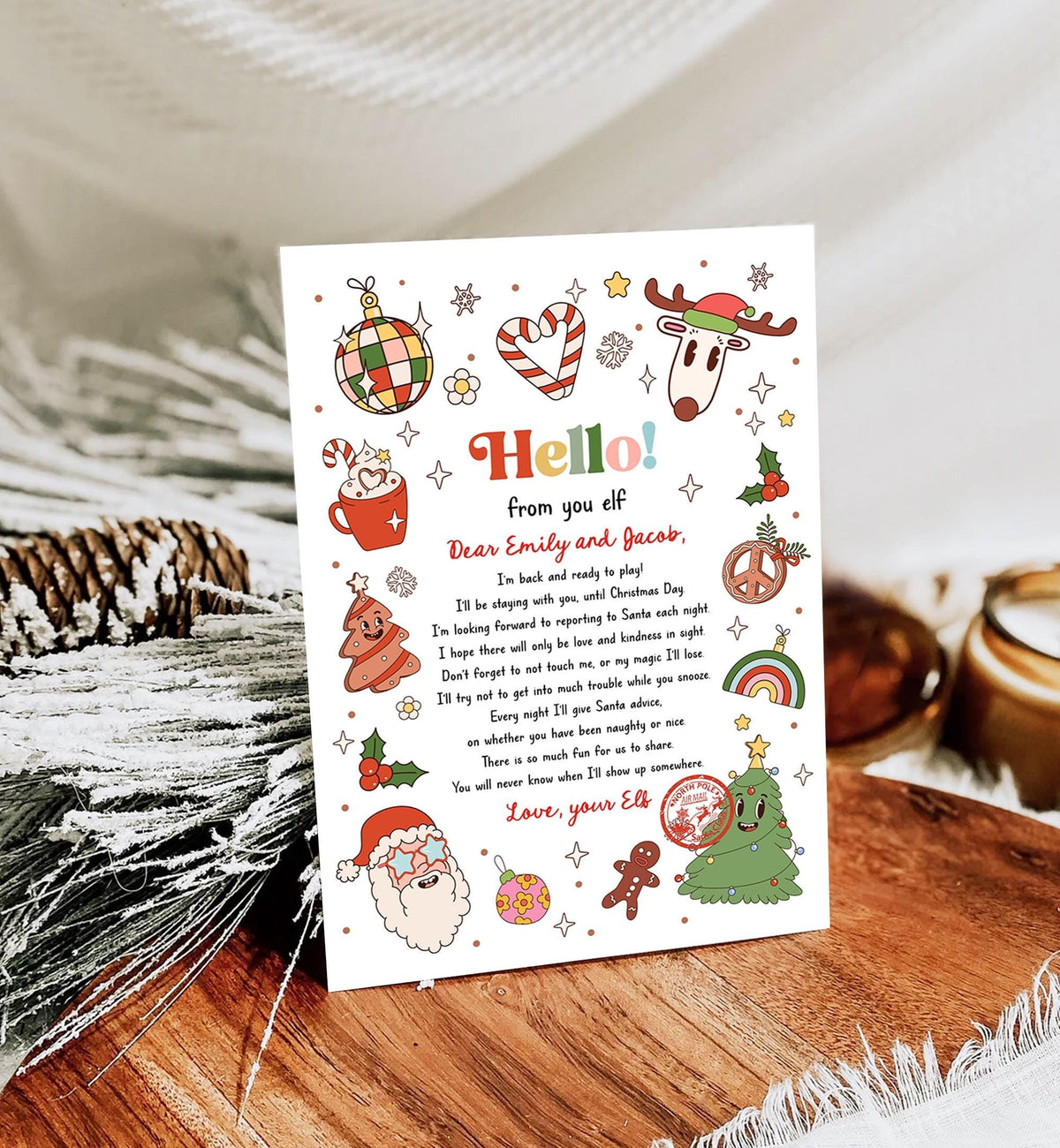 Editable Hello From Your Elf Arrival Letter Return Letter Christmas Elf I&#39;m Back Elf Welcome Elf Digital Download Template Printable 0522