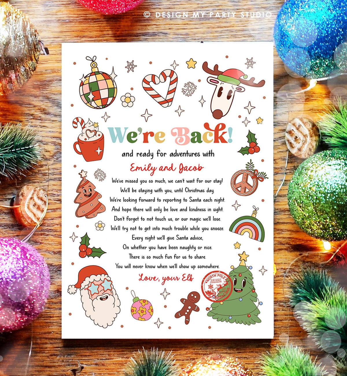 Editable Elf Arrival Letter Return Letter Christmas Elf We&#39;re Back Elf Welcome Hello from Elves Boy Girl Digital Template Printable 0522