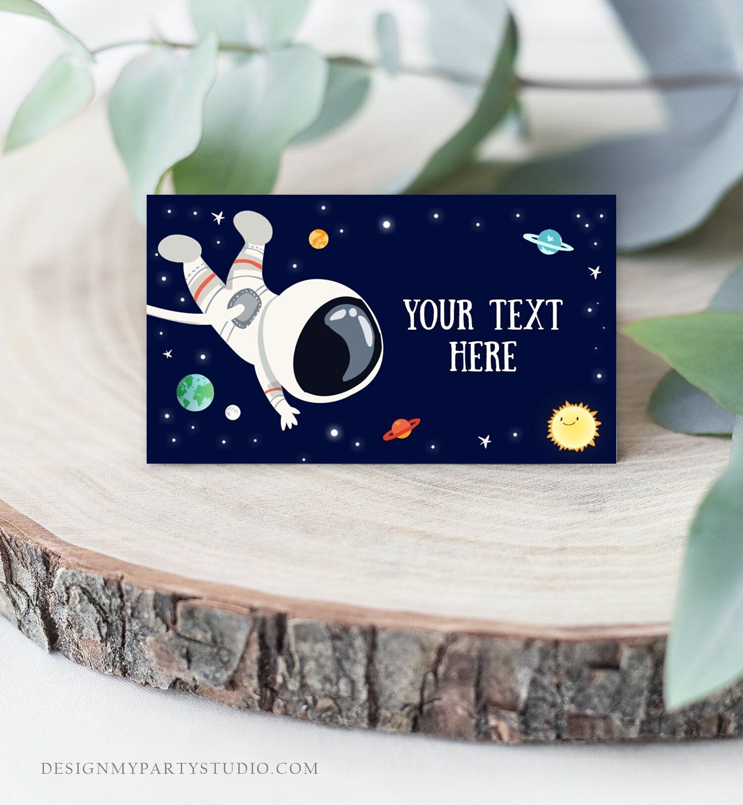 Editable Space Food Labels Galaxy Birthday Food Cards Tent Card Astronaut Outer Space Boy Buffet Label Corjl Template Printable 0259