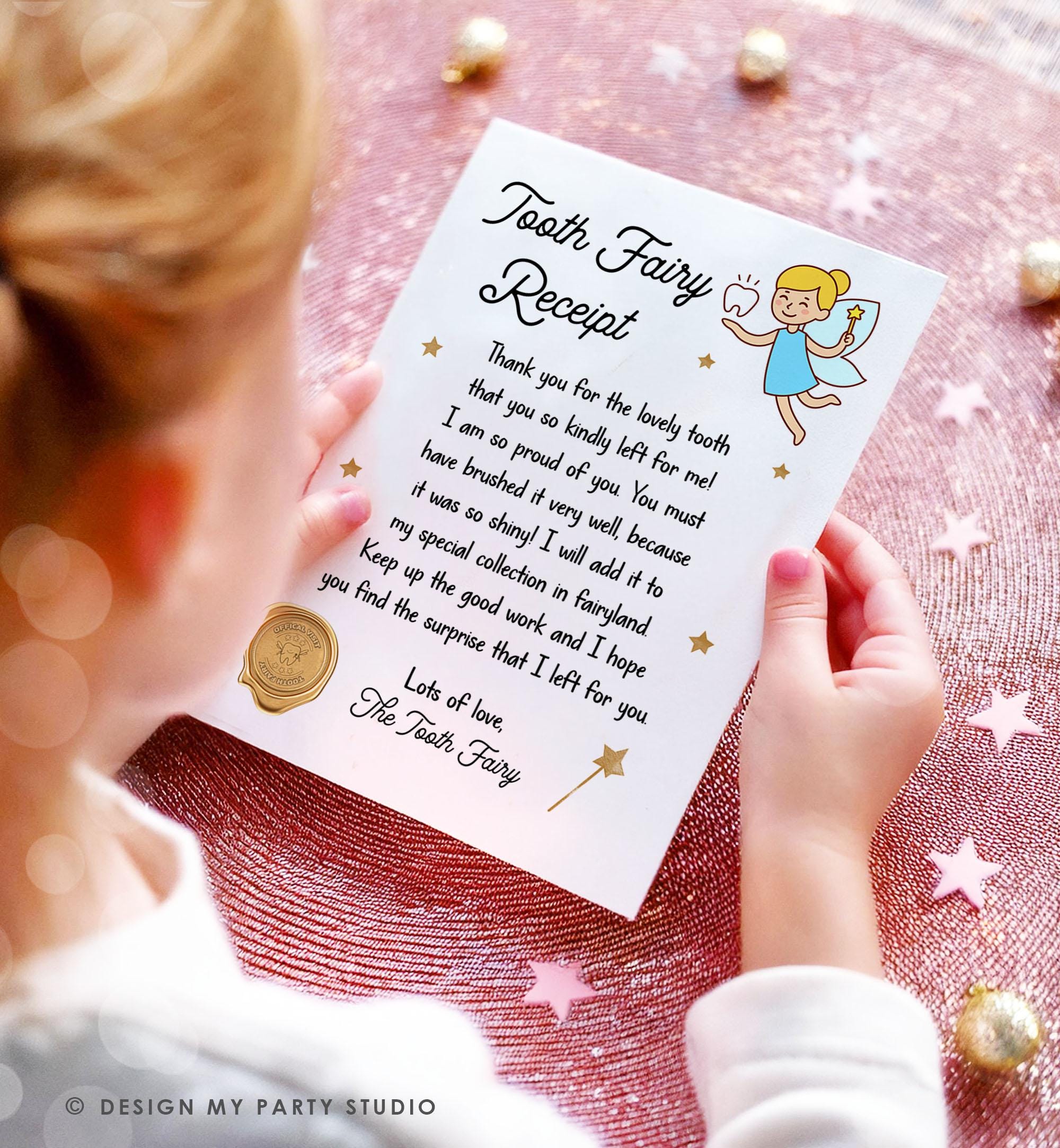 Tooth Fairy letter First Tooth Fairy Certificate Tooth Fairy Note Lost Tooth Fairy Receipt Boy Girl Printable Digital Instant Download 0526