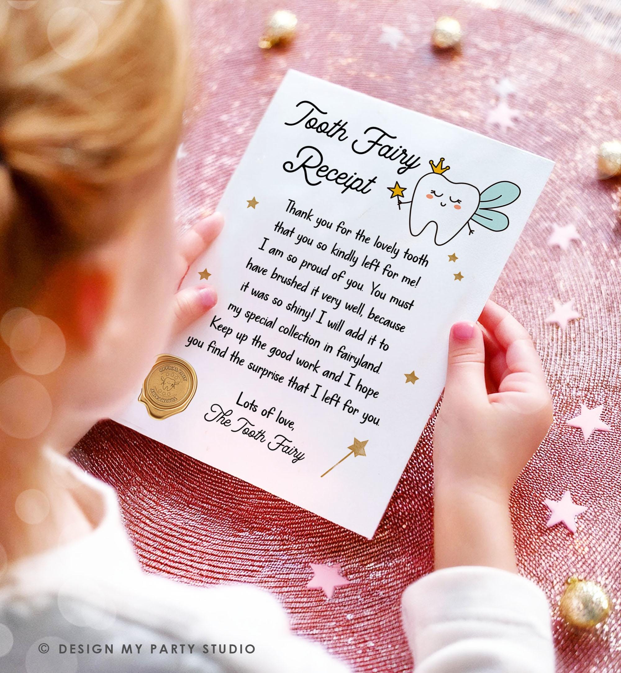 Tooth Fairy letter First Tooth Fairy Certificate Tooth Fairy Note Lost Tooth Fairy Receipt Boy Girl Printable Digital Instant Download 0526