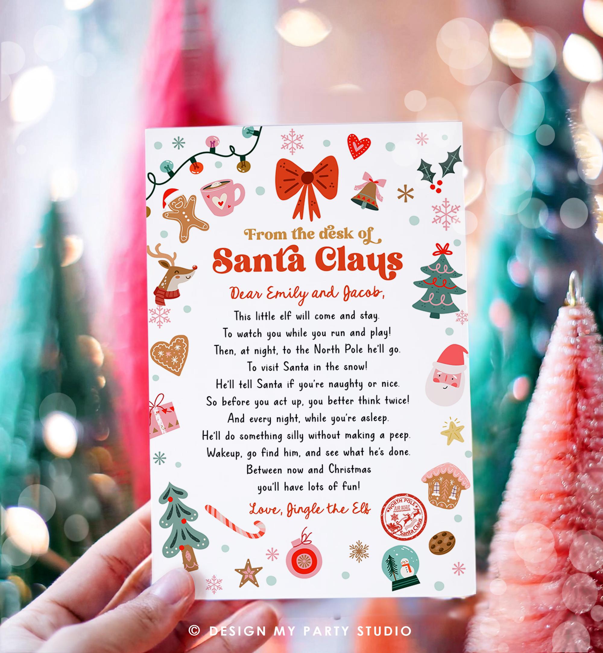 Editable From the Desk of Santa Claus First Time Elf Arrival Letter Return Letter Christmas Elf I'm Back Digital Template Printable 0529