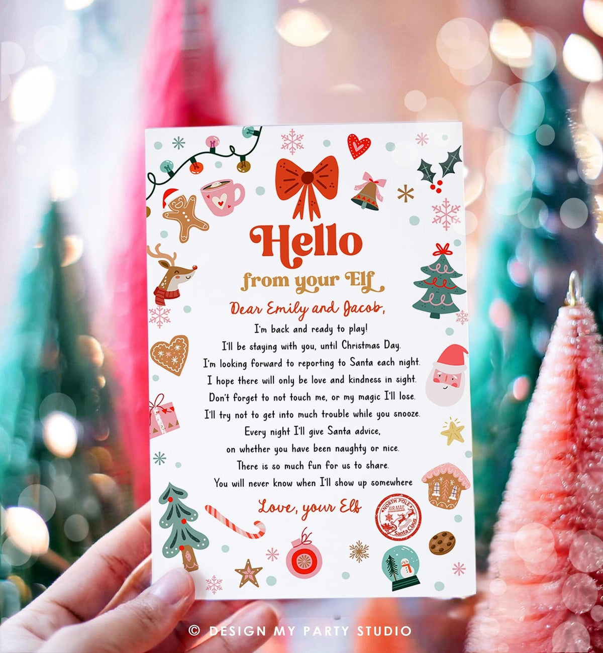 Editable Hello From Your Elf Arrival Letter Return Letter Christmas Elf I&#39;m Back Elf Welcome Elf Digital Download Template Printable 0529