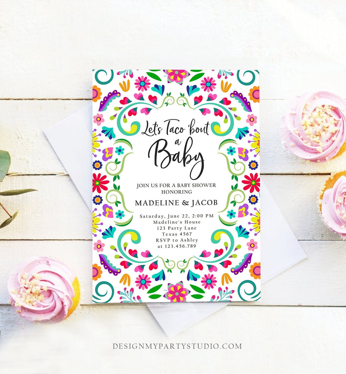 Editable Let&#39;s Taco Bout a Baby Shower Invitation Cactus Mexican Fiesta Couples Shower Mexico Sprinkle Digital Template Corjl Printable 0466