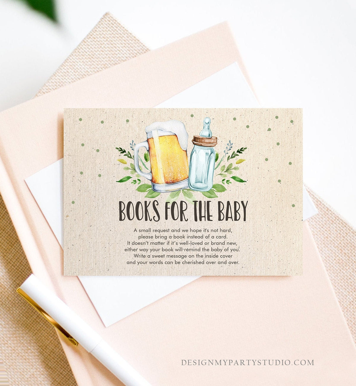 Editable Books for Baby Card Bring a Book Card Baby is Brewing Baby shower Book insert Book Request Book Card Template Corjl PRINTABLE 0190