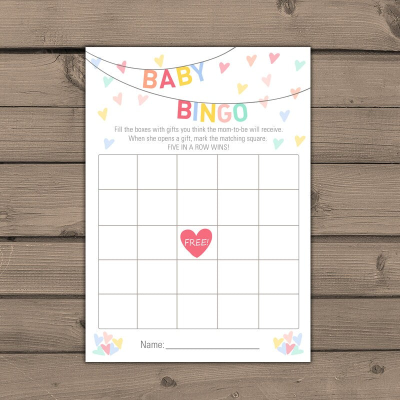 Baby shower Bingo game Bingo cards download Baby sprinkle game Confetti Gender neutral Baby sprinkle Neutral baby shower PRINTABLE JPG PDF