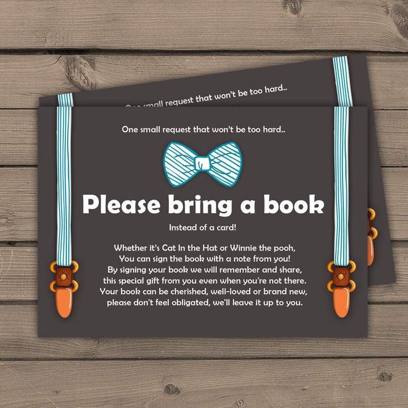 Baby shower Bring a book card Little man Baby Boy Oh Boy Baby shower Bow tie Gentlemen Book insert Book card Blue brown DIY PRINTABLE 0063