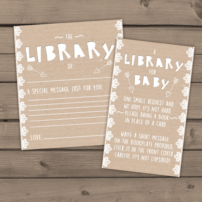 Bring a Book Instead of a Card Rustic Baby Shower Bookplate Book inserts Book cards Book request Gender Neutral PRINTABLE Instant Download