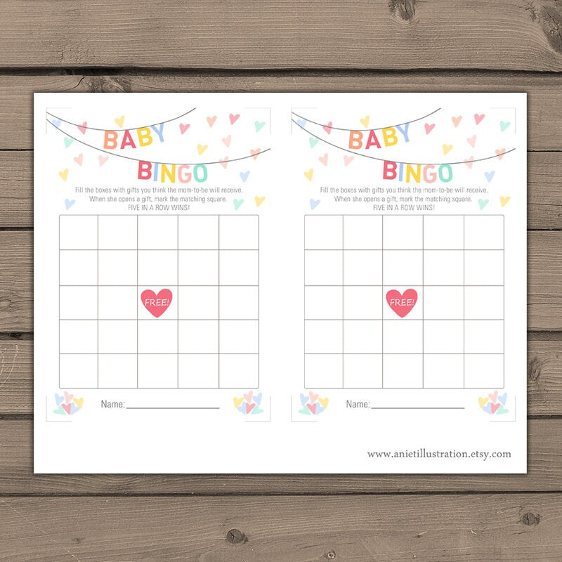 Baby shower Bingo game Bingo cards download Baby sprinkle game Confetti Gender neutral Baby sprinkle Neutral baby shower PRINTABLE JPG PDF