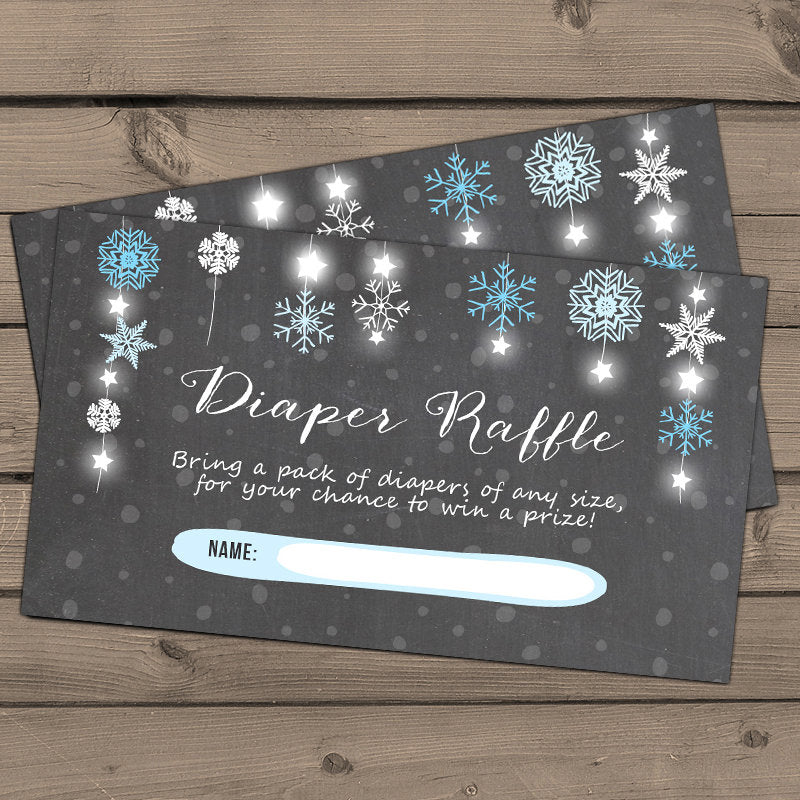 Baby Shower Diaper Raffle Cards String Lights Rustic Baby Shower Game Diaper Raffle Tickets Chalkboard Blue Boy Shower DIY PRINTABLE 0057