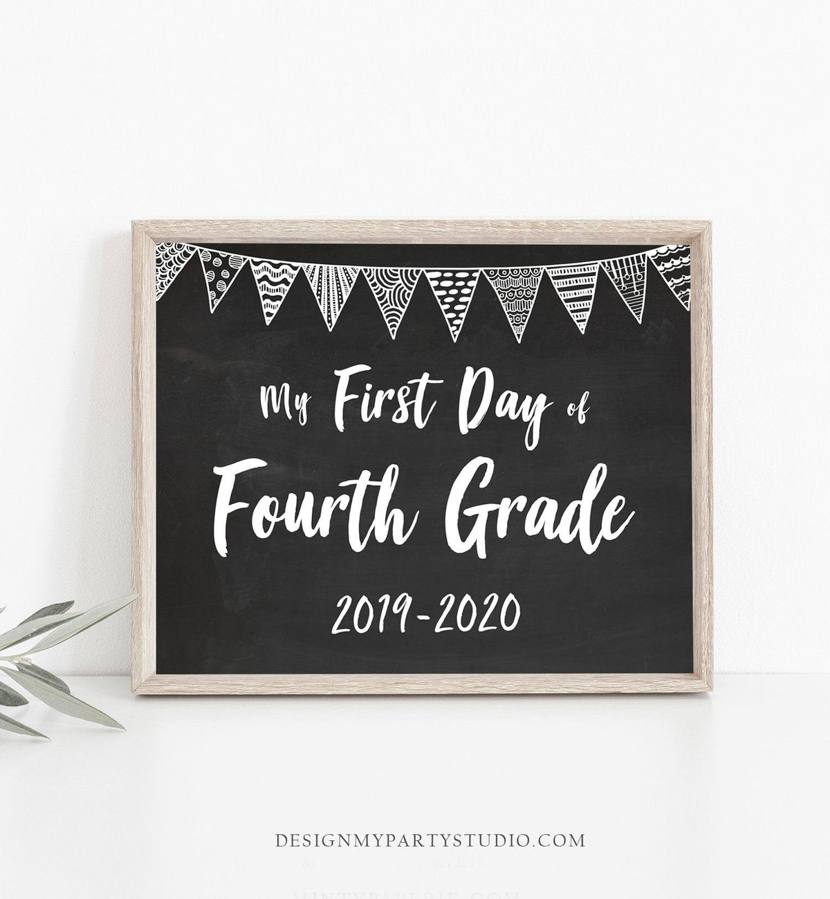 First Day of School Sign Chalk First Day of Fourth Grade Teacher Sign Classroom Sign Instant Download Chalkboard Sign Digital PRINTABLE 0152