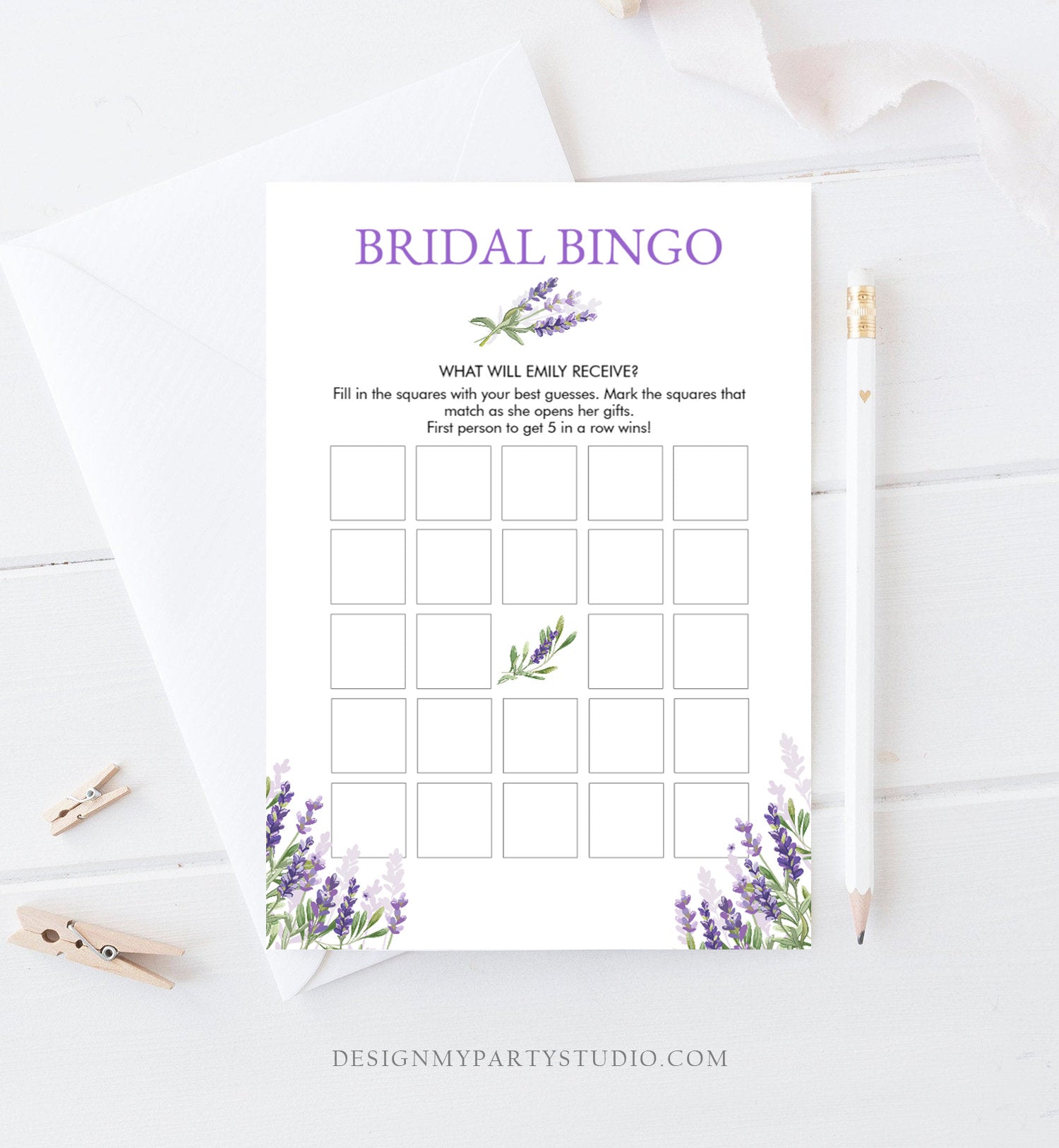 Bridal Bingo Shower Game Wedding Shower Activity Lavender France Country Boho Bridal Bingo Game Editable Template Download PRINTABLE 0206