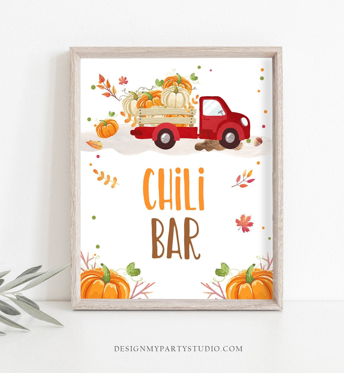 Chili Bar Sign Pumpkin birthday sign Table sign Pumpkin party signs Decor Fall Party Autumn Pumpkin Truck Pumpkin Decor PRINTABLE 0153