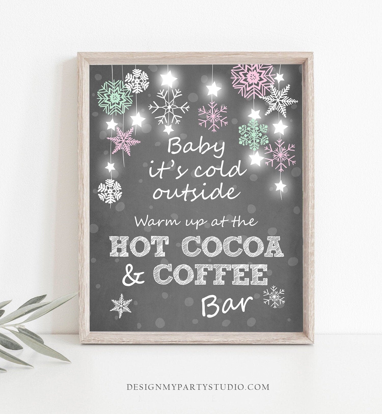 Hot Chocolate Bar Sign Hot Cocoa Bar Printable Table Sign Christmas Bi -  Design My Party Studio