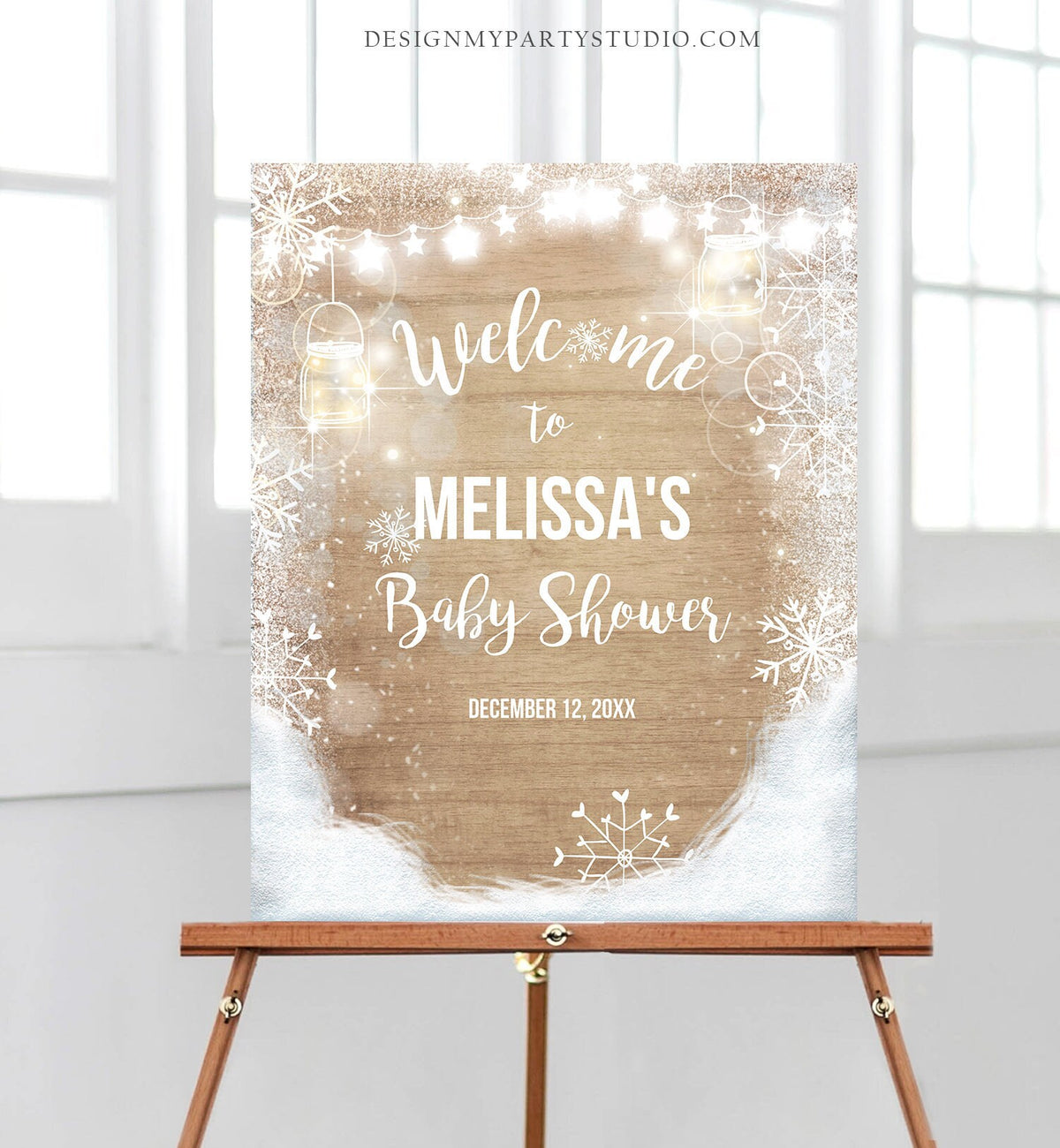 Editable Winter Welcome Sign Baby its Cold Outside Welcome Sign Winter Onederland Birthday Snowflakes Snow Template PRINTABLE Corjl 0031