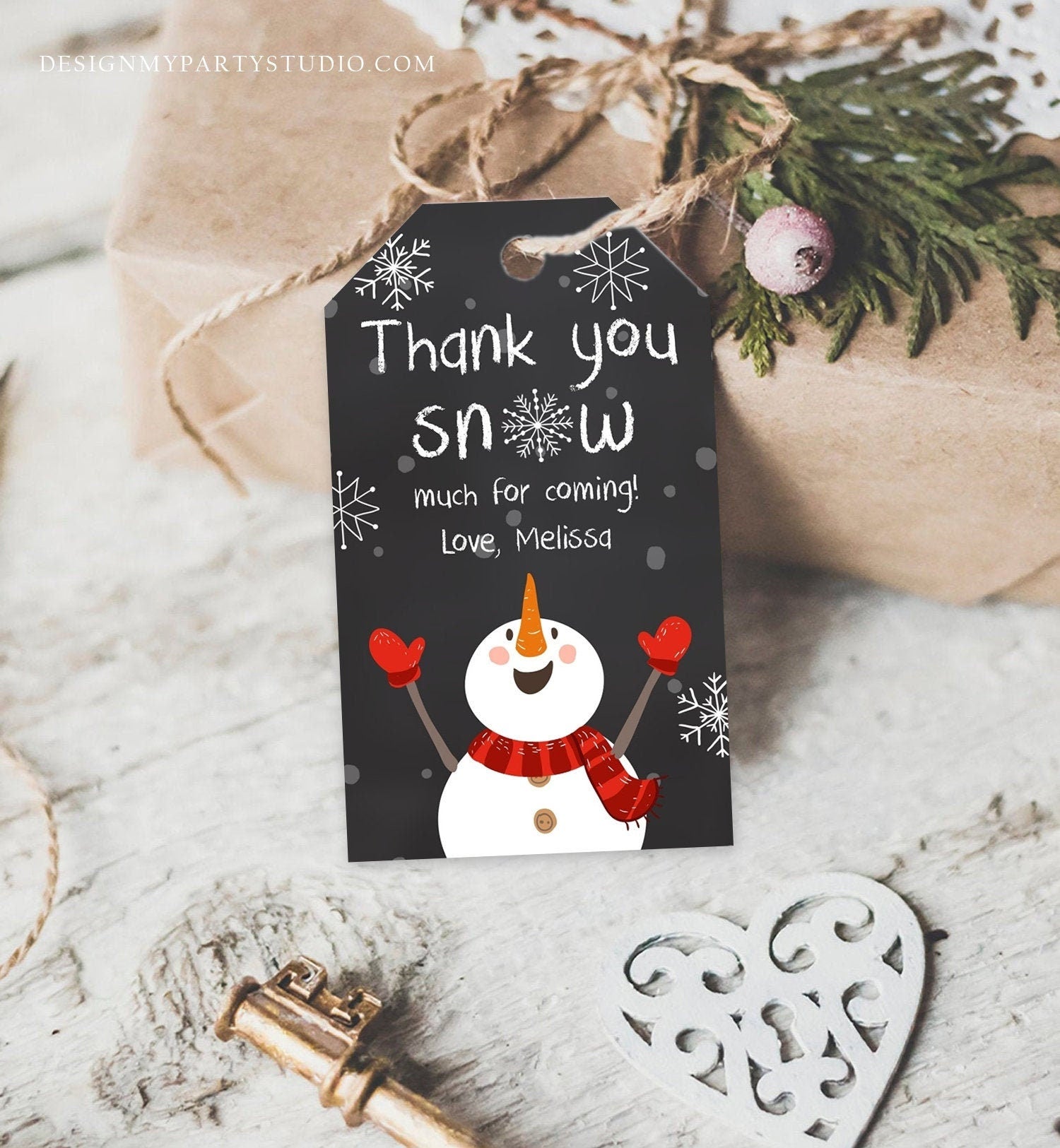 Editable Winter Thank You Tags Christmas Favor Tags Snowflakes Snowman Winter Onederland Boy Wonderland Labels Template PRINTABLECorjl 0022