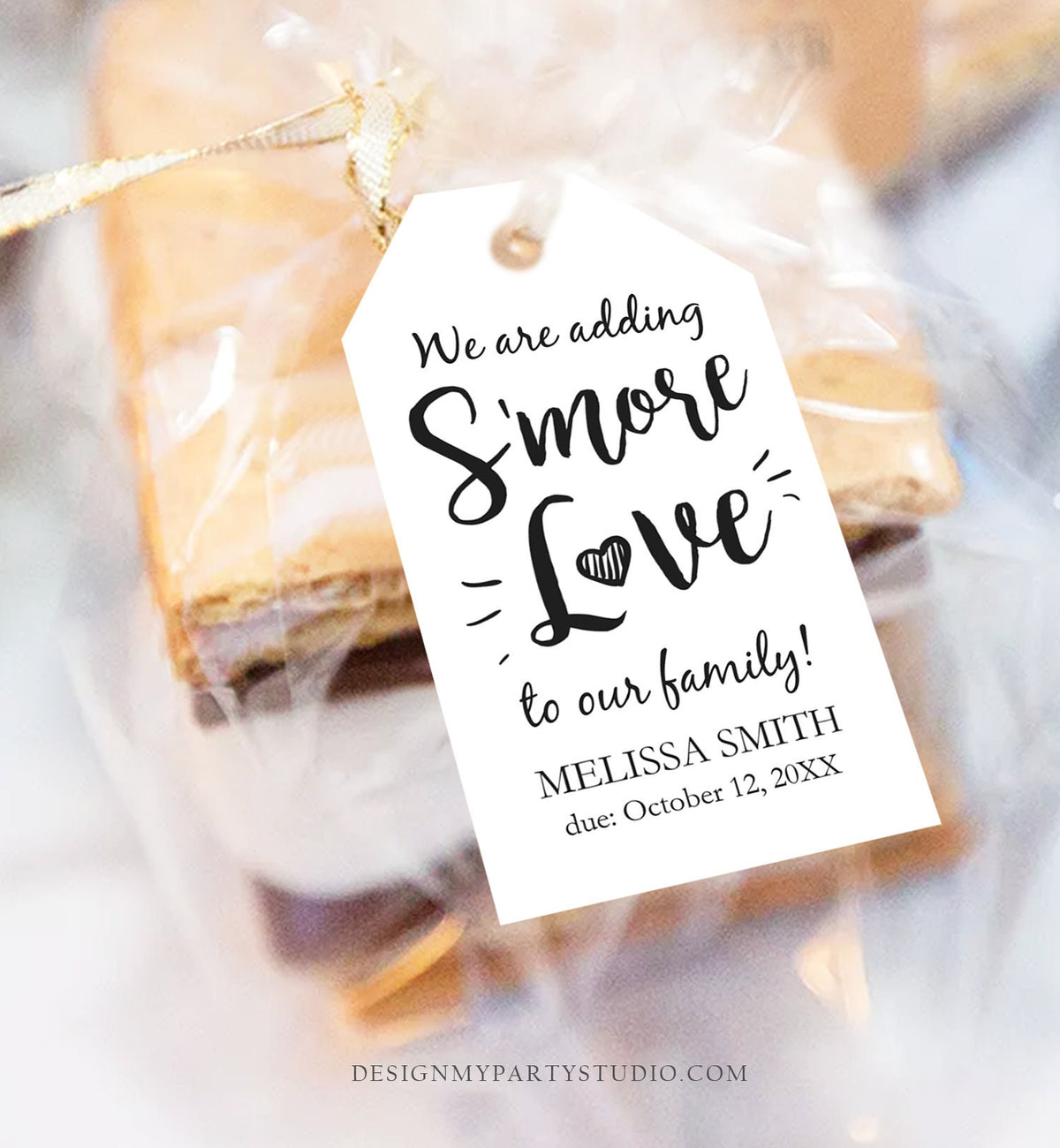 Editable S&#39;more Love Baby Shower Favor Tags We Are Adding Smore Love To Our Family Smores Thank You Tag Printable Corjl Template 0276