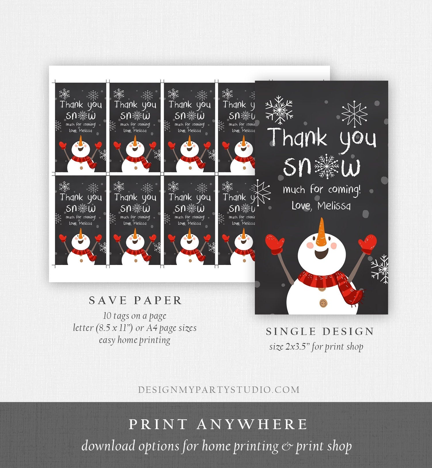 Editable Winter Thank You Tags Christmas Favor Tags Snowflakes Snowman Winter Onederland Boy Wonderland Labels Template PRINTABLECorjl 0022