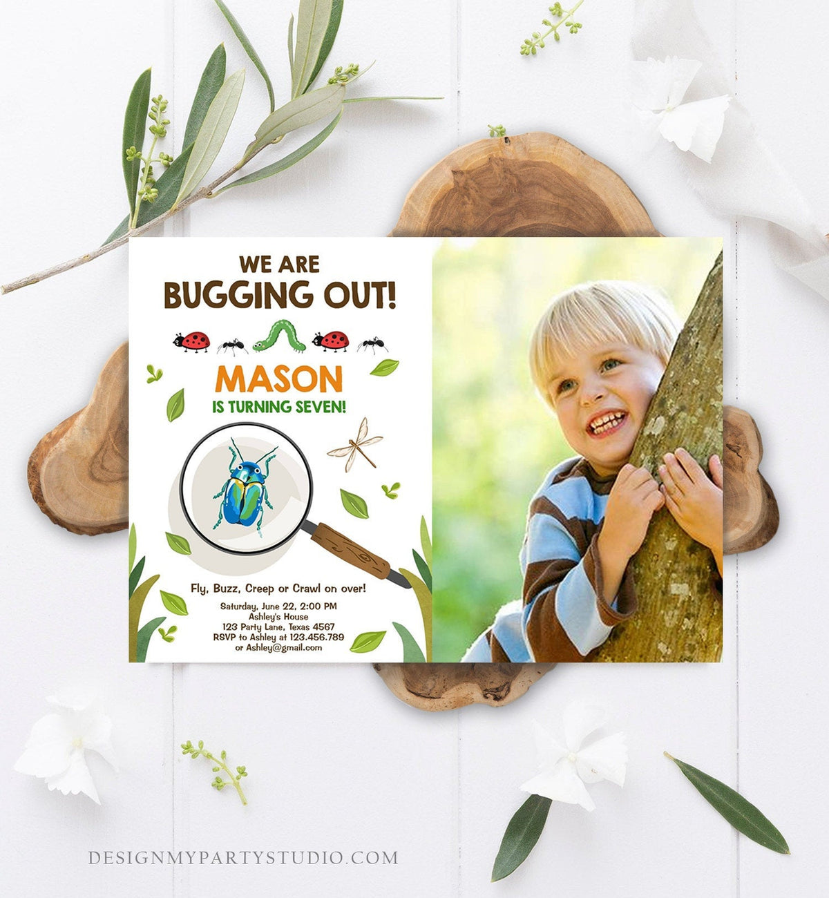 Editable Bug Birthday Invitation Insect Party We Are Bugging Out bug Hunt Bugs Boy Printable Invitation Template Digital Corjl 0090