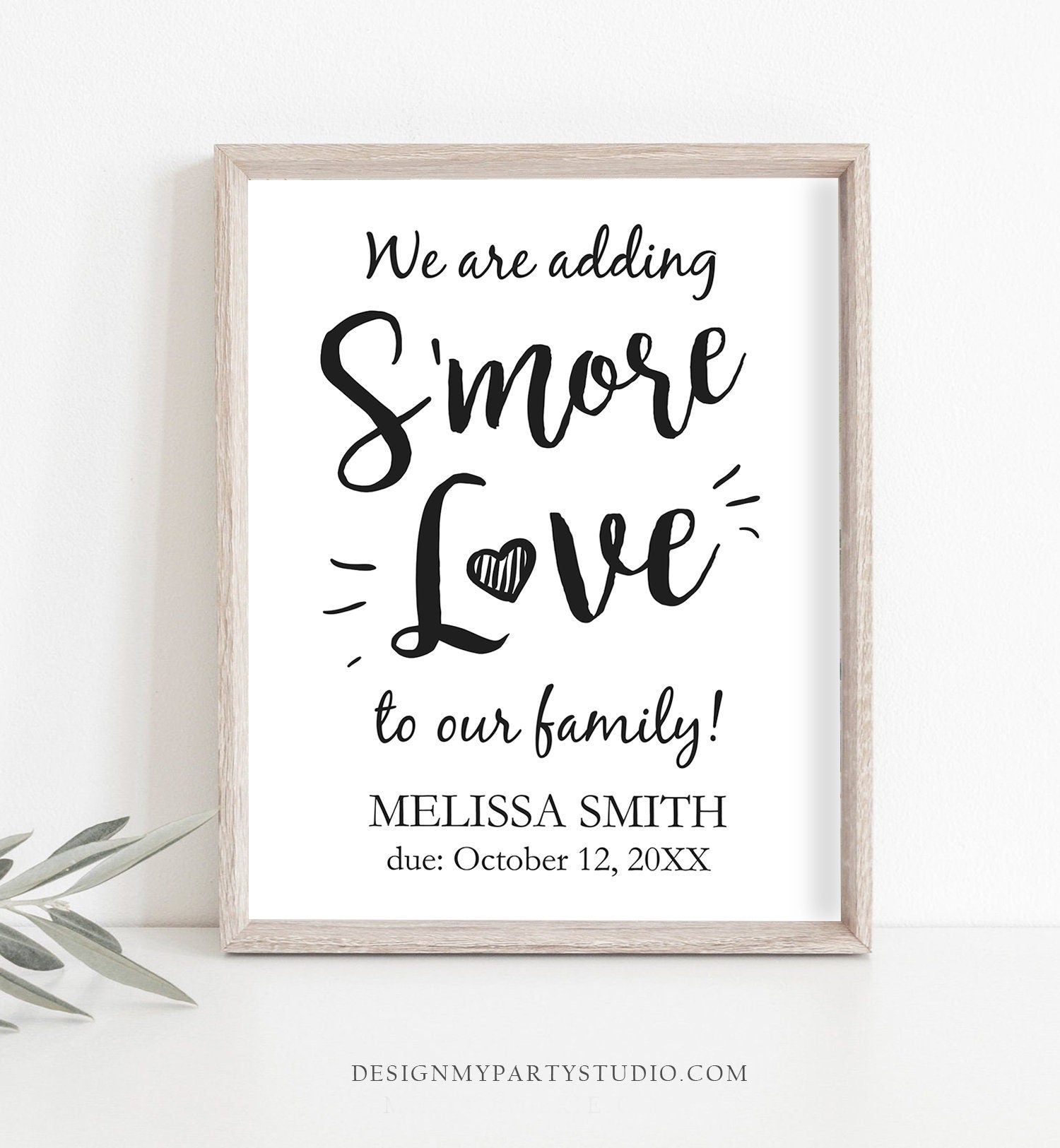 Editable S'more Love Sign Baby Shower We Are Adding Smore Love To Our Family Smores Thank You Sign Smores Bar Printable Corjl Template 0276