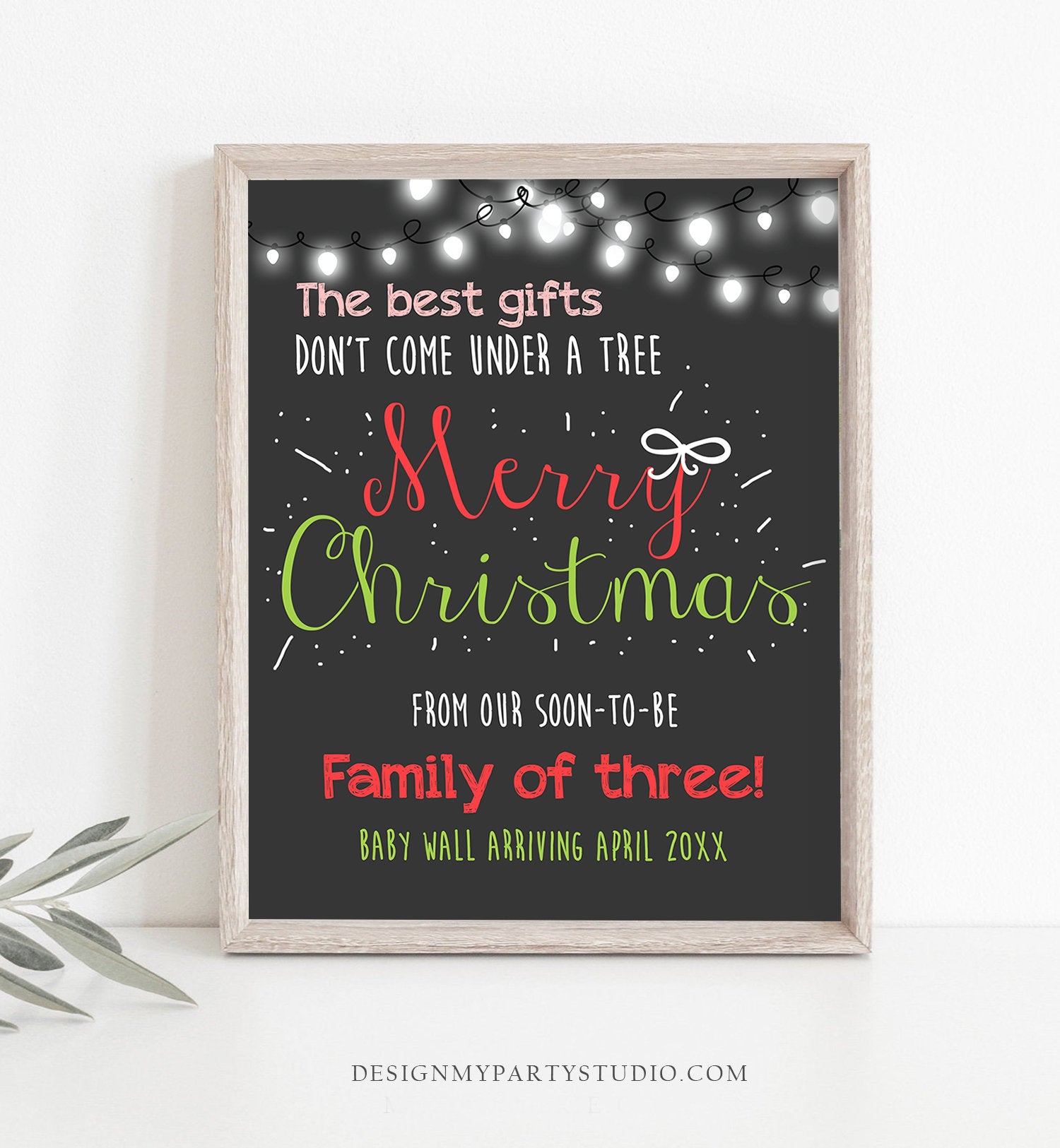 Editable Christmas Pregnancy Announcement Pregnancy Reveal Grandparents Baby Announcement Download Printable Sign Chalk Template Corjl