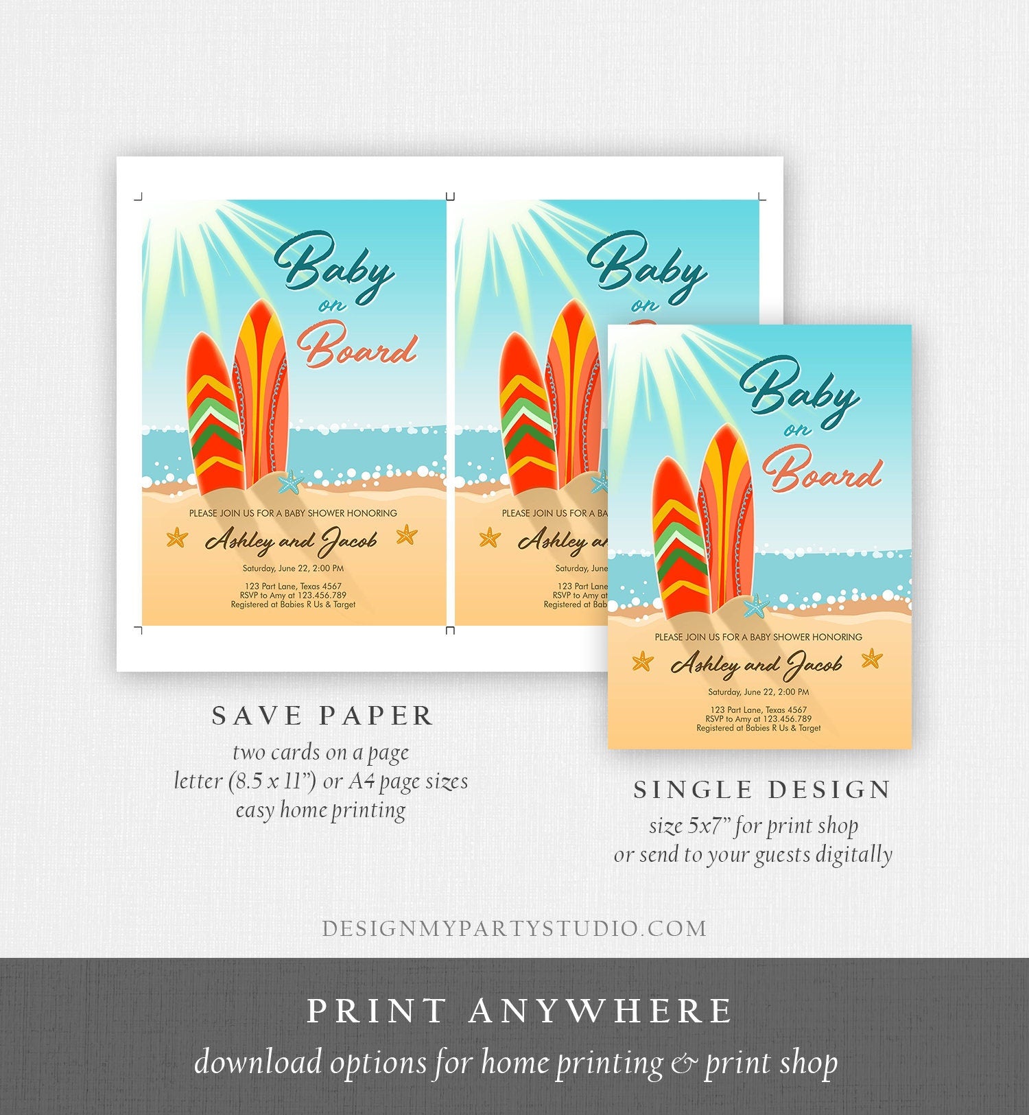 Save on Beach, Baby Shower, Party Supplies