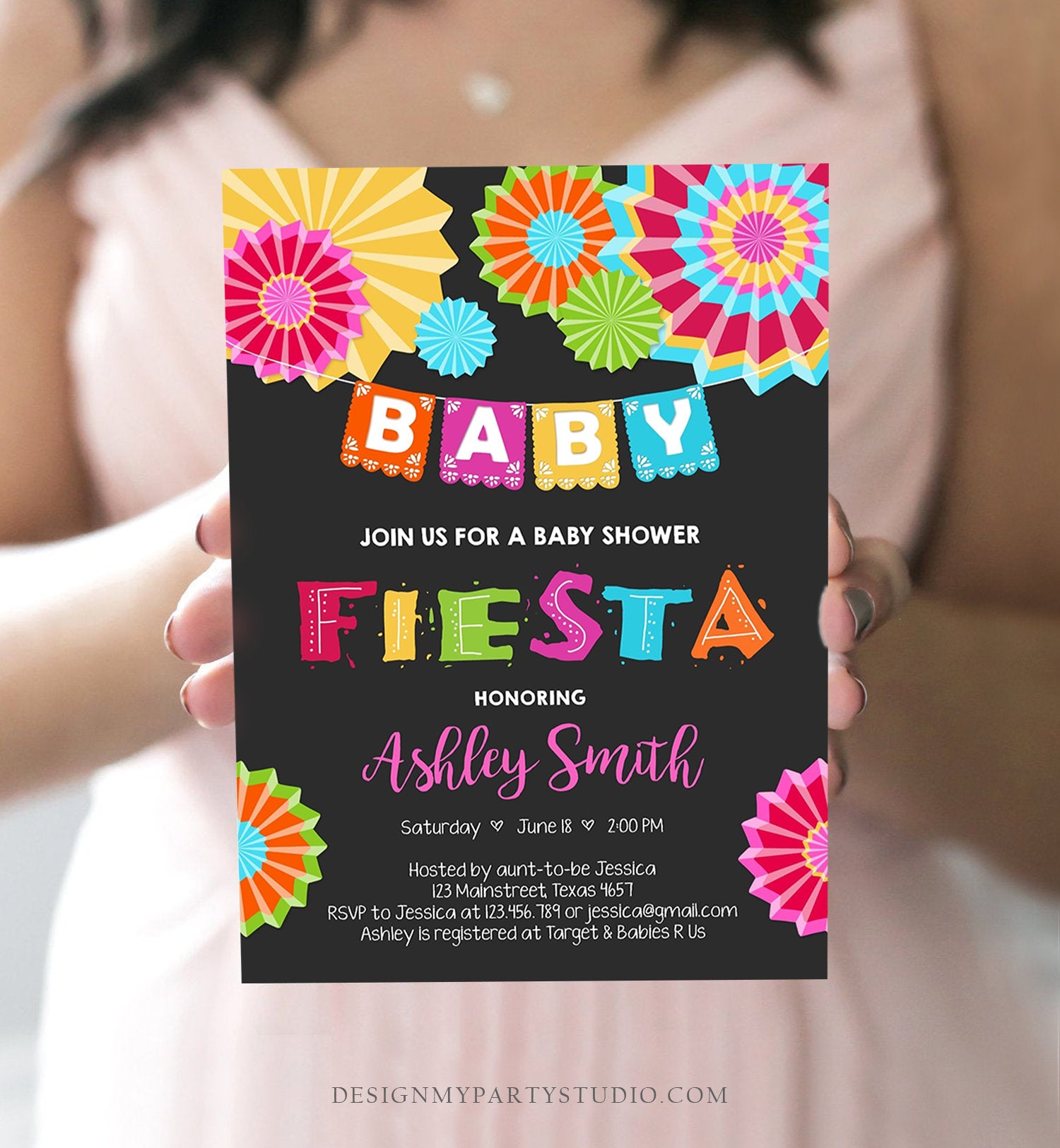 Editable Fiesta Baby Shower Invitation Coed Gender Neutral Sprinkle Mexican Taco Bout a Baby Love Download Corjl Template Printable 0045