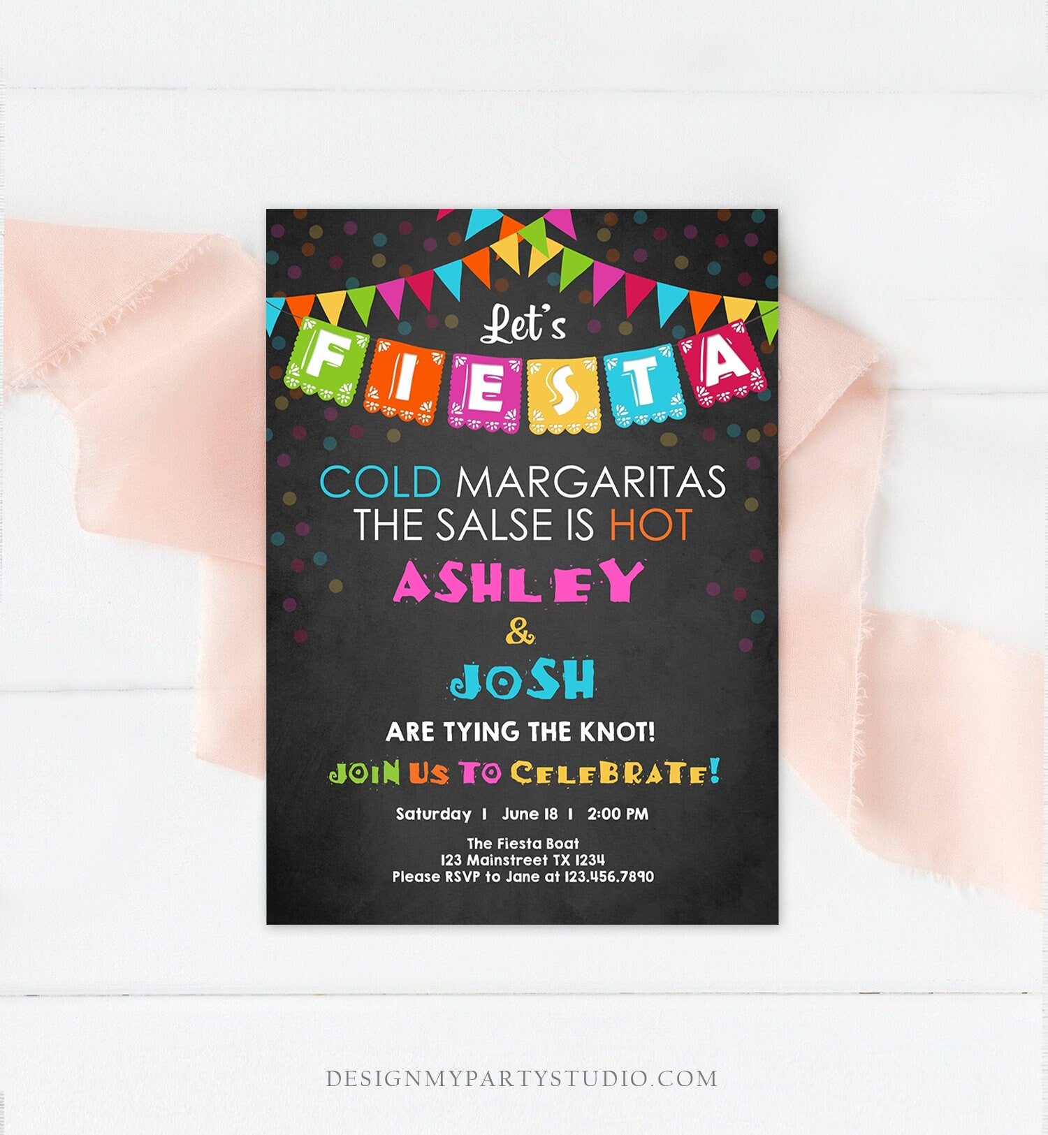 Editable Fiesta Engagement Party Invitation Coed Mexican Shower Wedding Party Lets Fiesta Instant Download Corjl Template Printable 0045