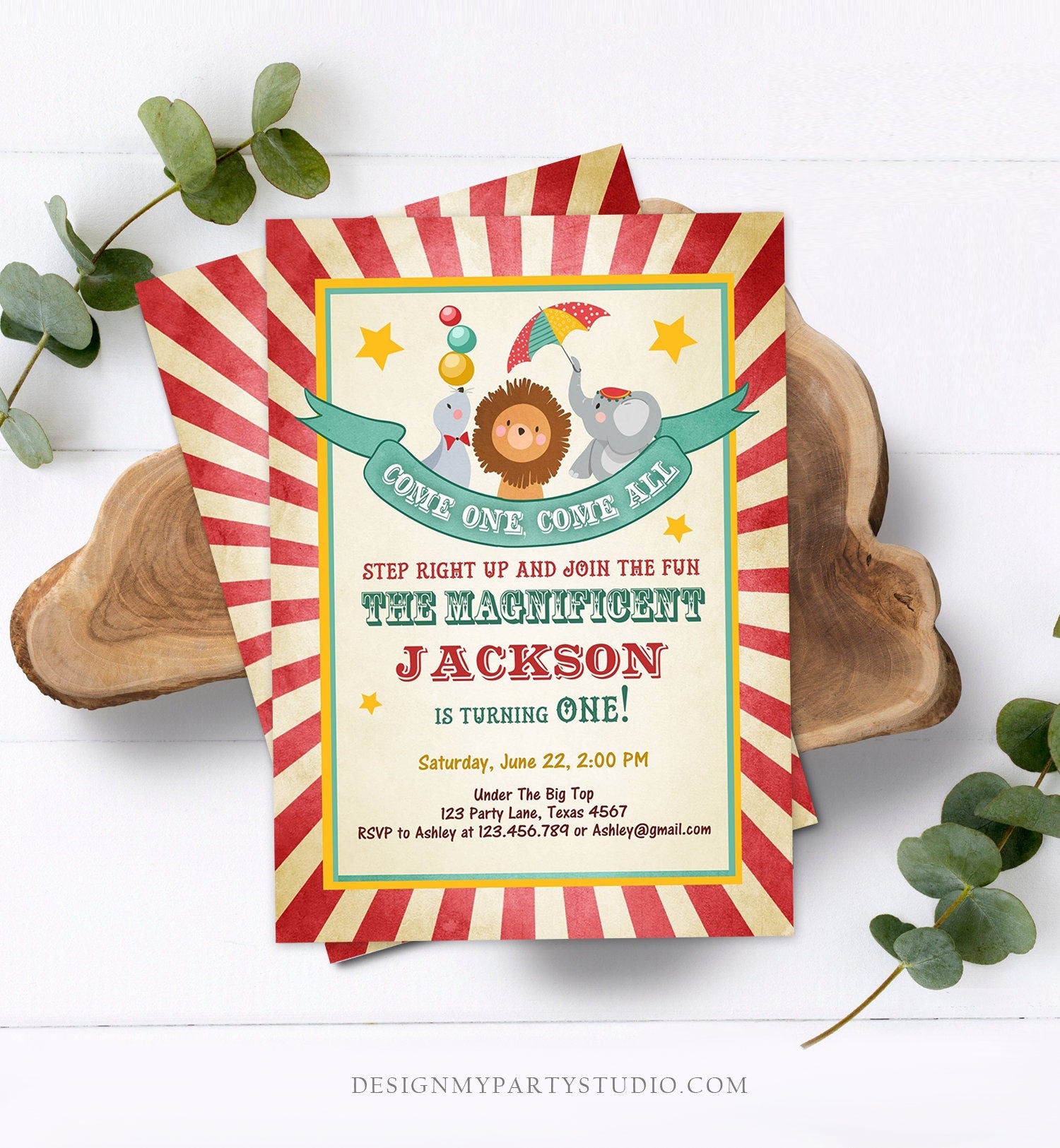 Editable Carnival Invitation Circus Birthday Invitation Carnival Invite Big Top Birthday Boy Vintage Printable Template Digital Corjl 0013