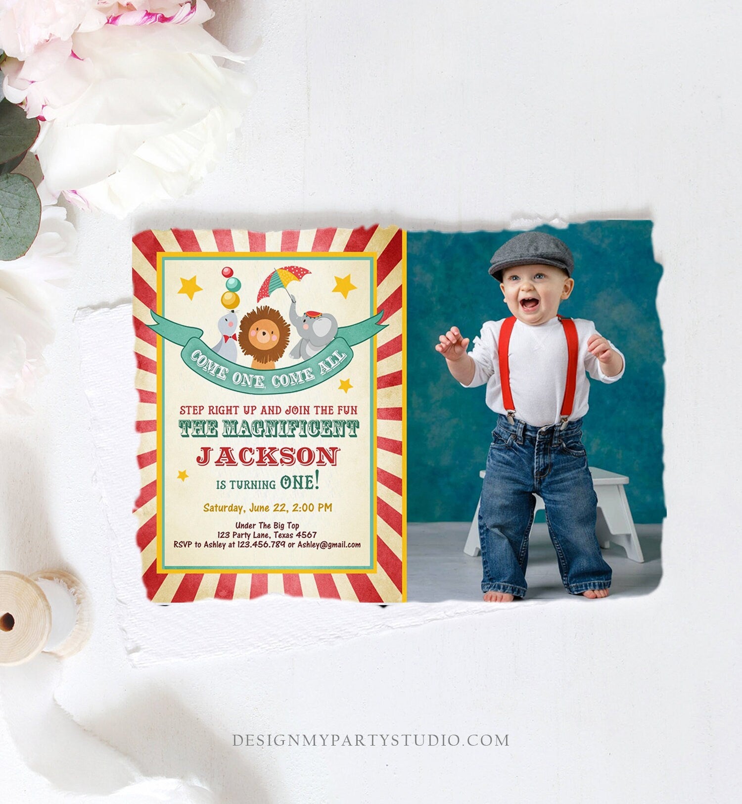 Editable Carnival Invitation Circus Birthday Invitation Carnival Invite Big Top Birthday Boy Vintage Printable Template Digital Corjl 0013