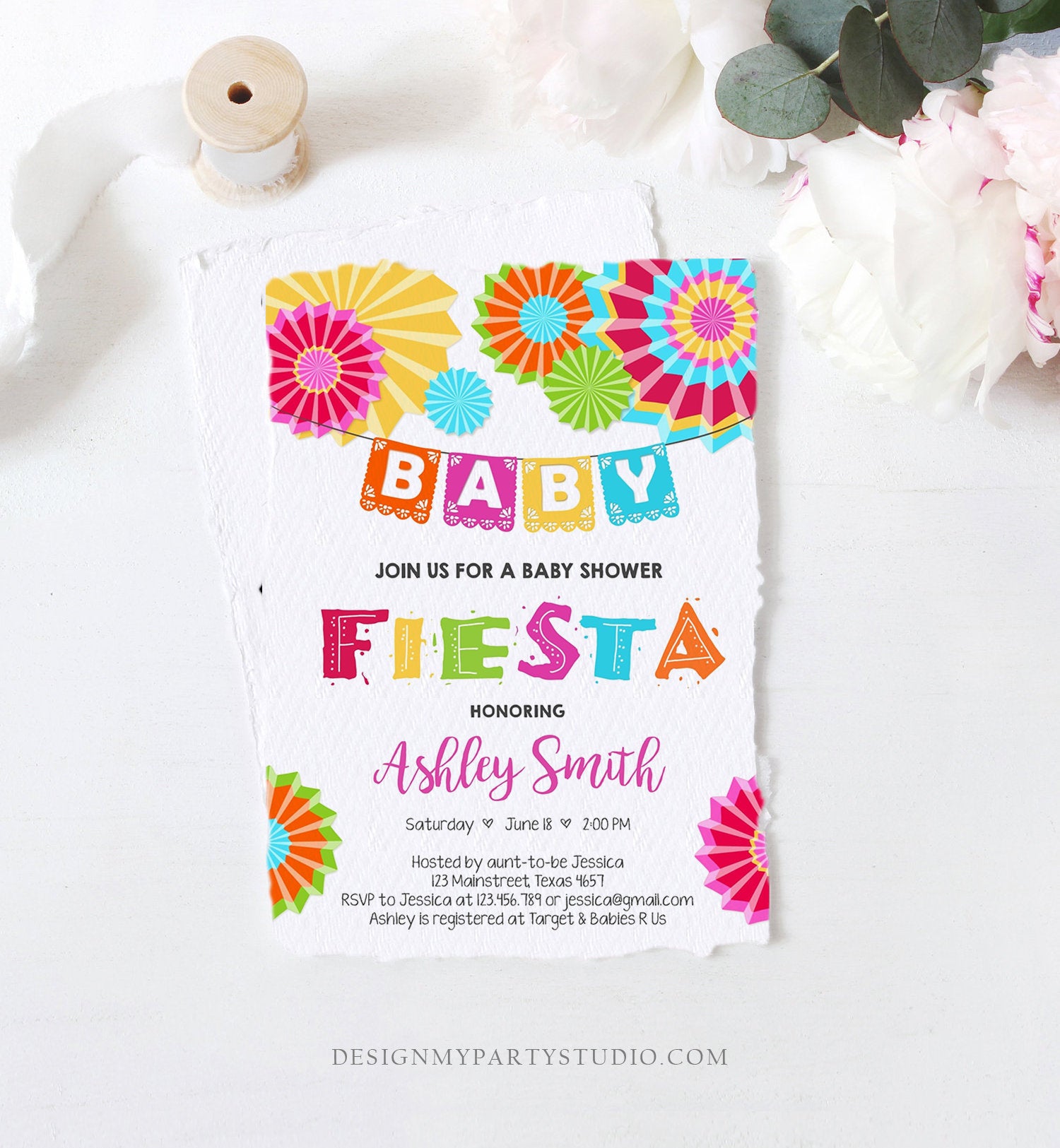 Editable Fiesta Baby Shower Invitation Coed Gender Neutral Sprinkle Mexican Taco Bout a Baby Love Download Corjl Template Printable 0045