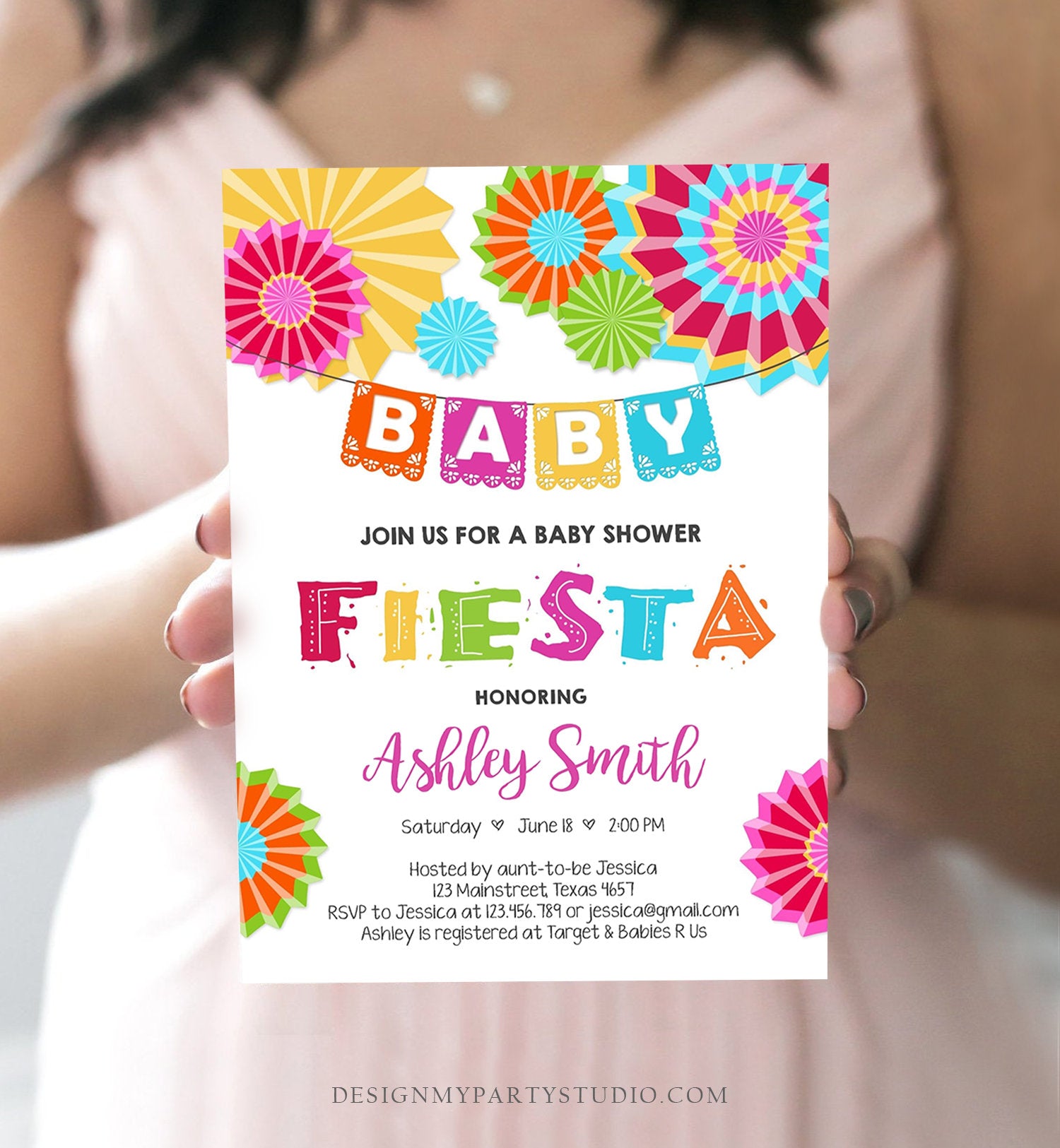 Editable Fiesta Baby Shower Invitation Coed Gender Neutral Sprinkle Mexican Taco Bout a Baby Love Download Corjl Template Printable 0045